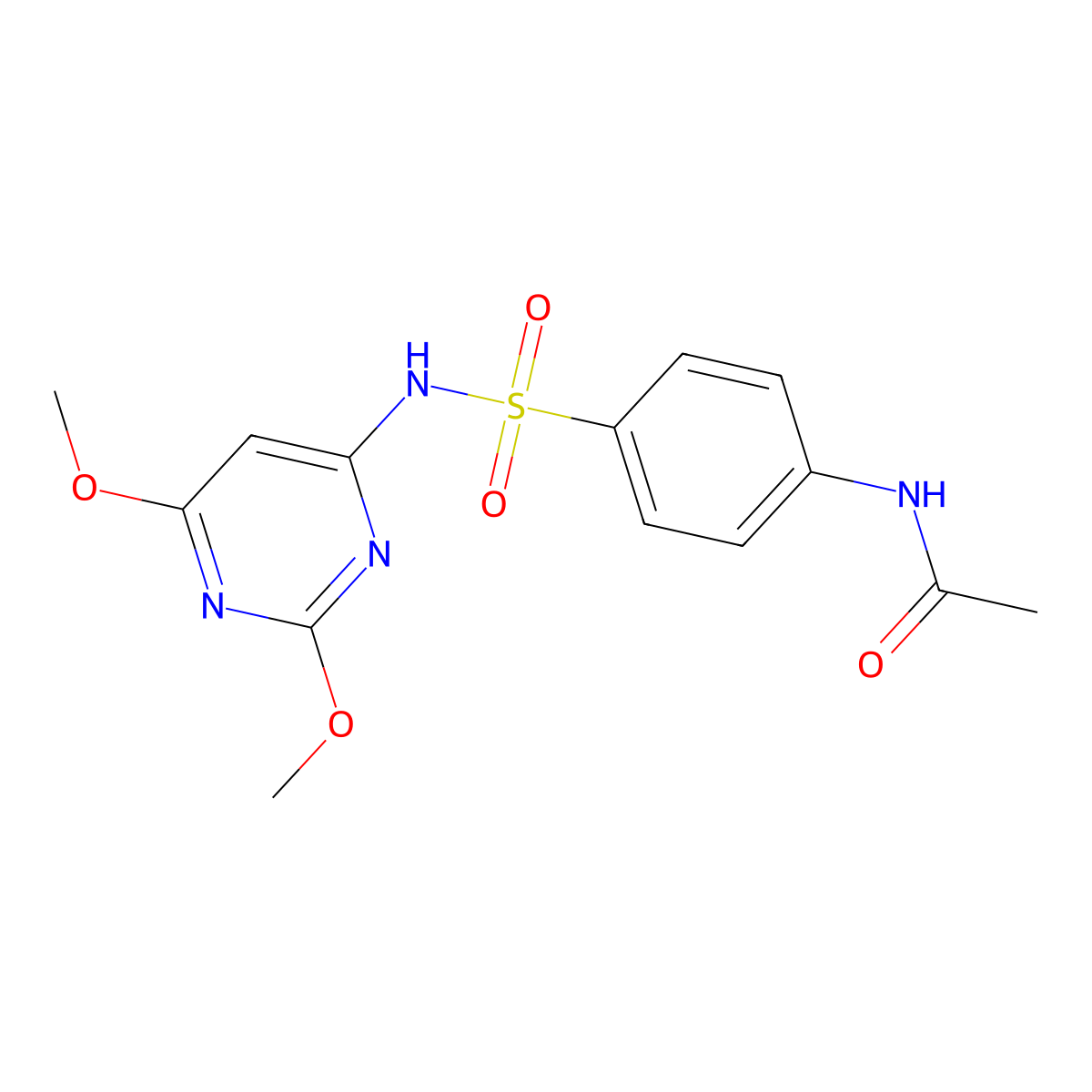 N4-Acetylsulfadimethoxine molecular structure, CAS 555-25-9