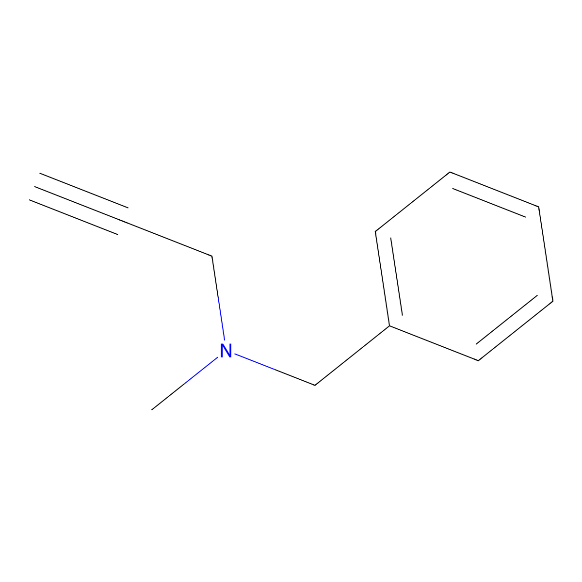 Pargyline molecular structure, CAS 555-57-7