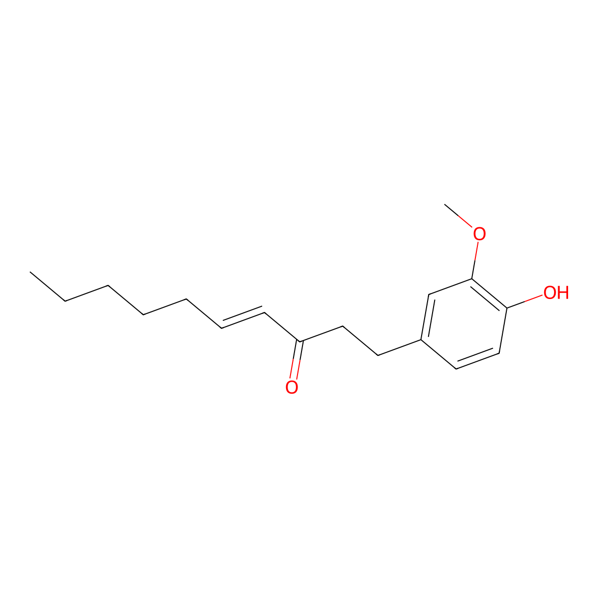 (6)-Shogaol molecular structure, CAS 555-66-8