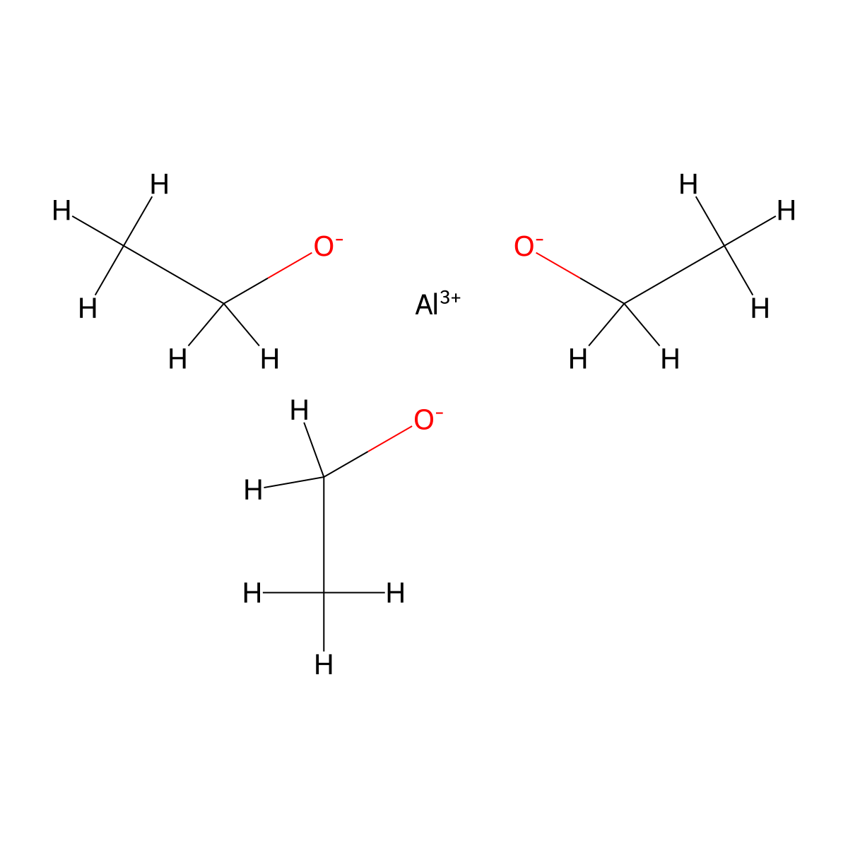 Aluminum ethylate molecular structure, CAS 555-75-9