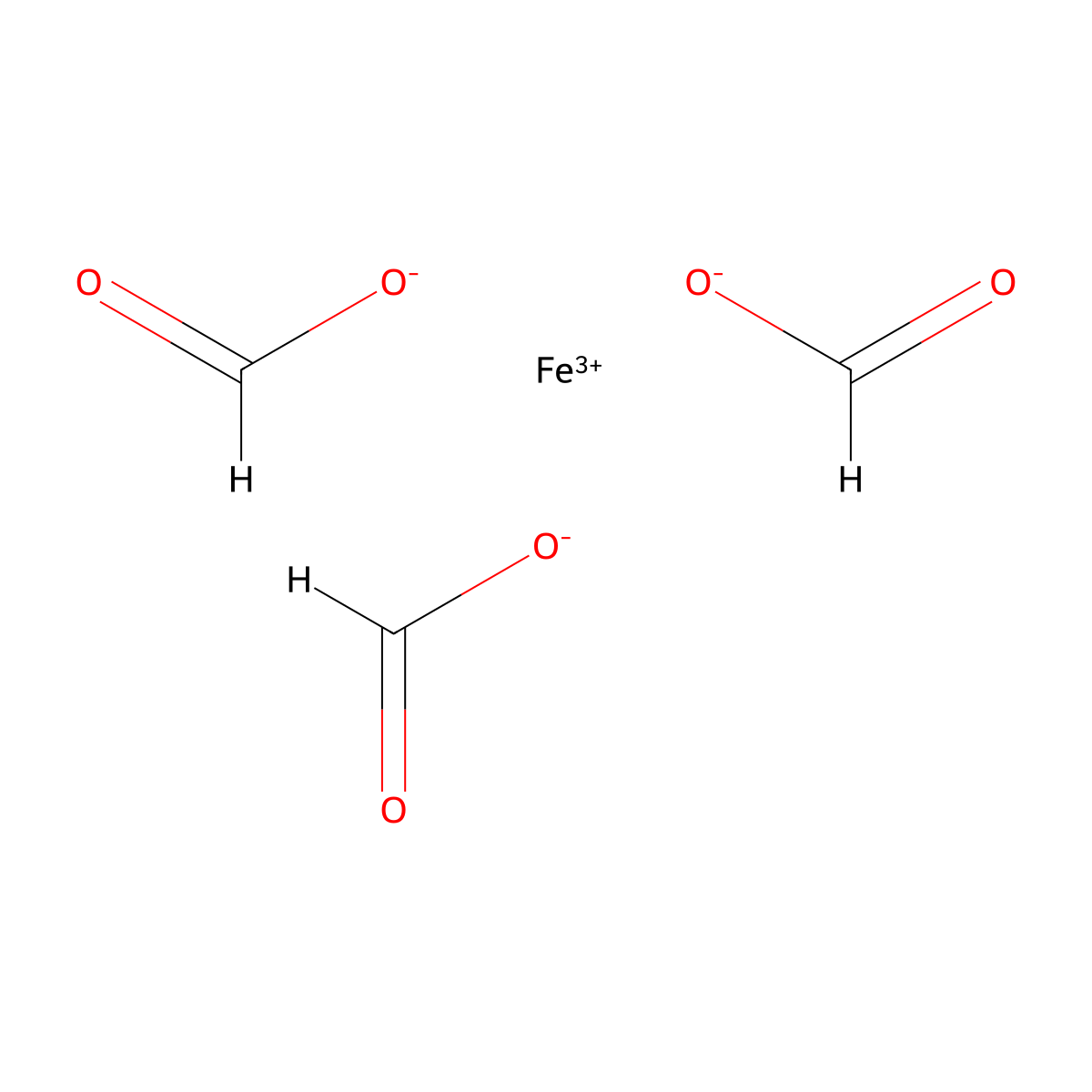 Ferric formate molecular structure, CAS 555-76-0