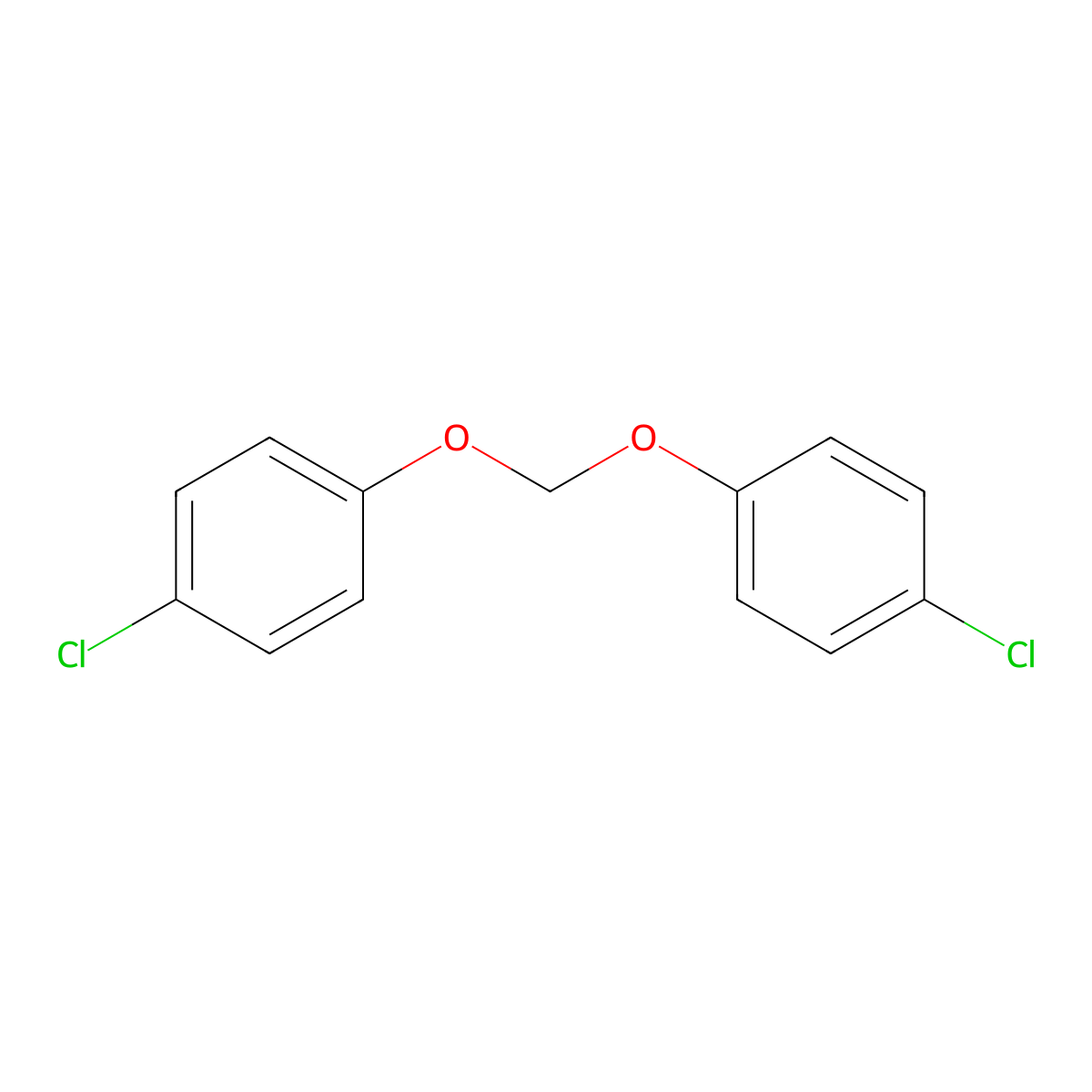 Bis(p-chlorophenoxy)methane molecular structure, CAS 555-89-5