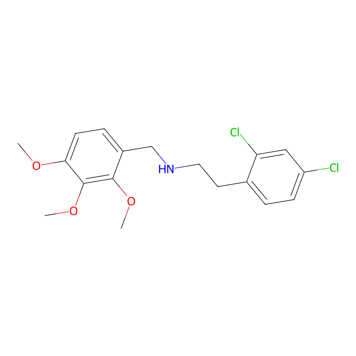 2-(2,4-dichlorophenyl)-N-(2,3,4-trimethoxybenzyl)ethanamine molecular structure, CAS 5550-54-9