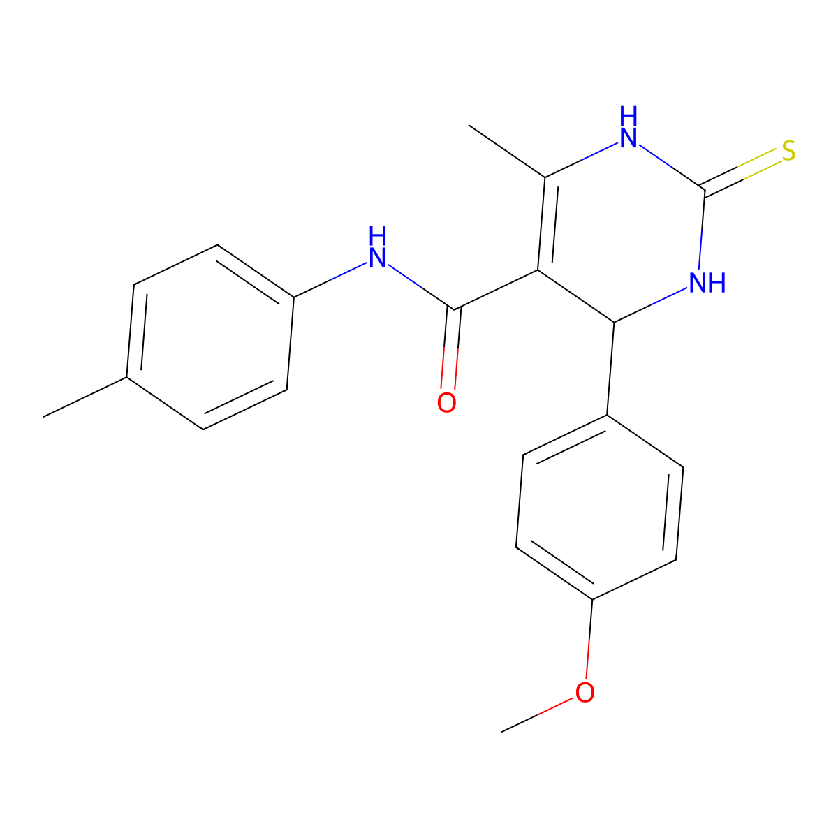 4-(4-methoxyphenyl)-6-methyl-N-(4-methylphenyl)-2-sulfanylidene-3,4-dihydro-1H-pyrimidine-5-carboxamide molecular structure, CAS 5550-66-3