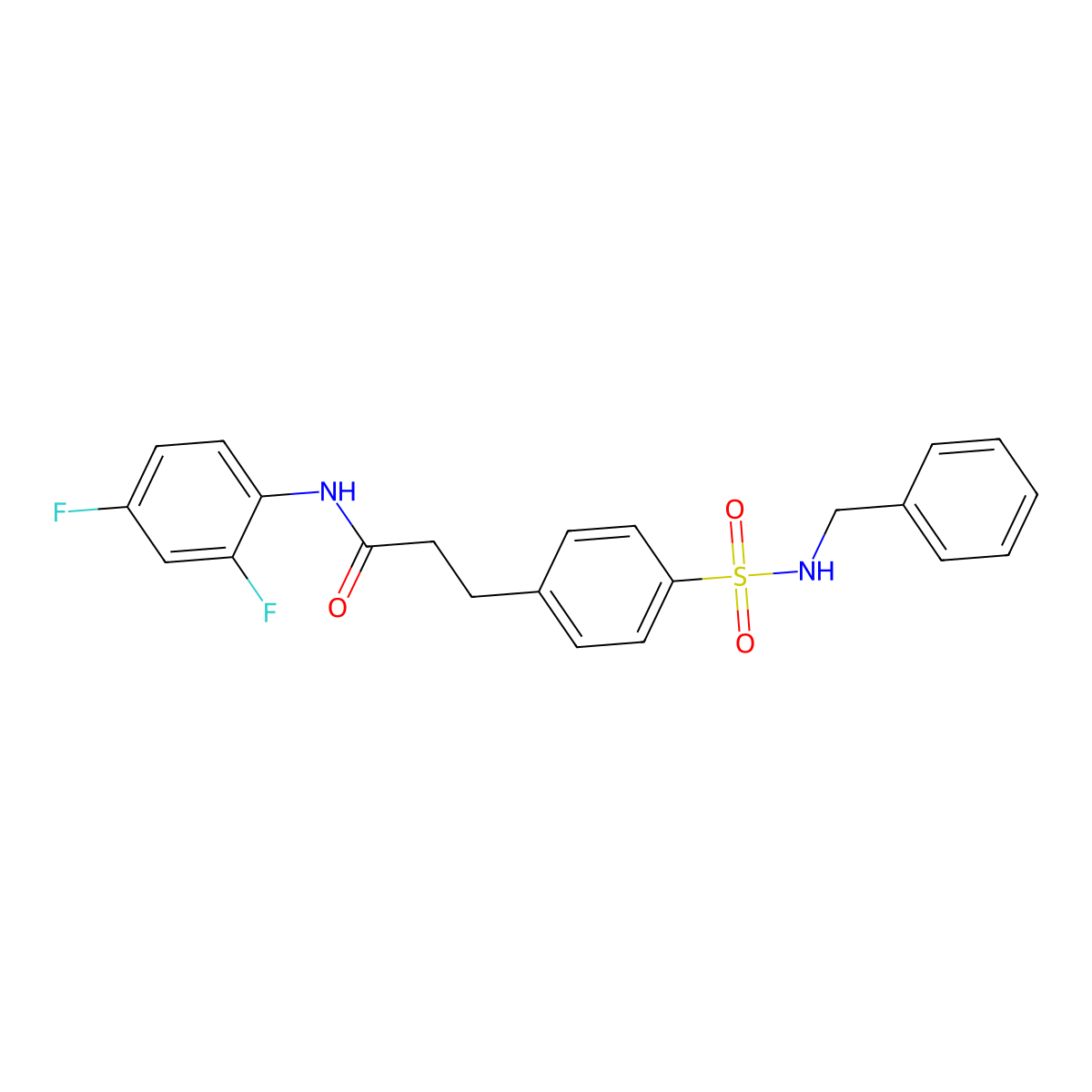 3-[4-(benzylsulfamoyl)phenyl]-N-(2,4-difluorophenyl)propanamide molecular structure, CAS 5550-94-7