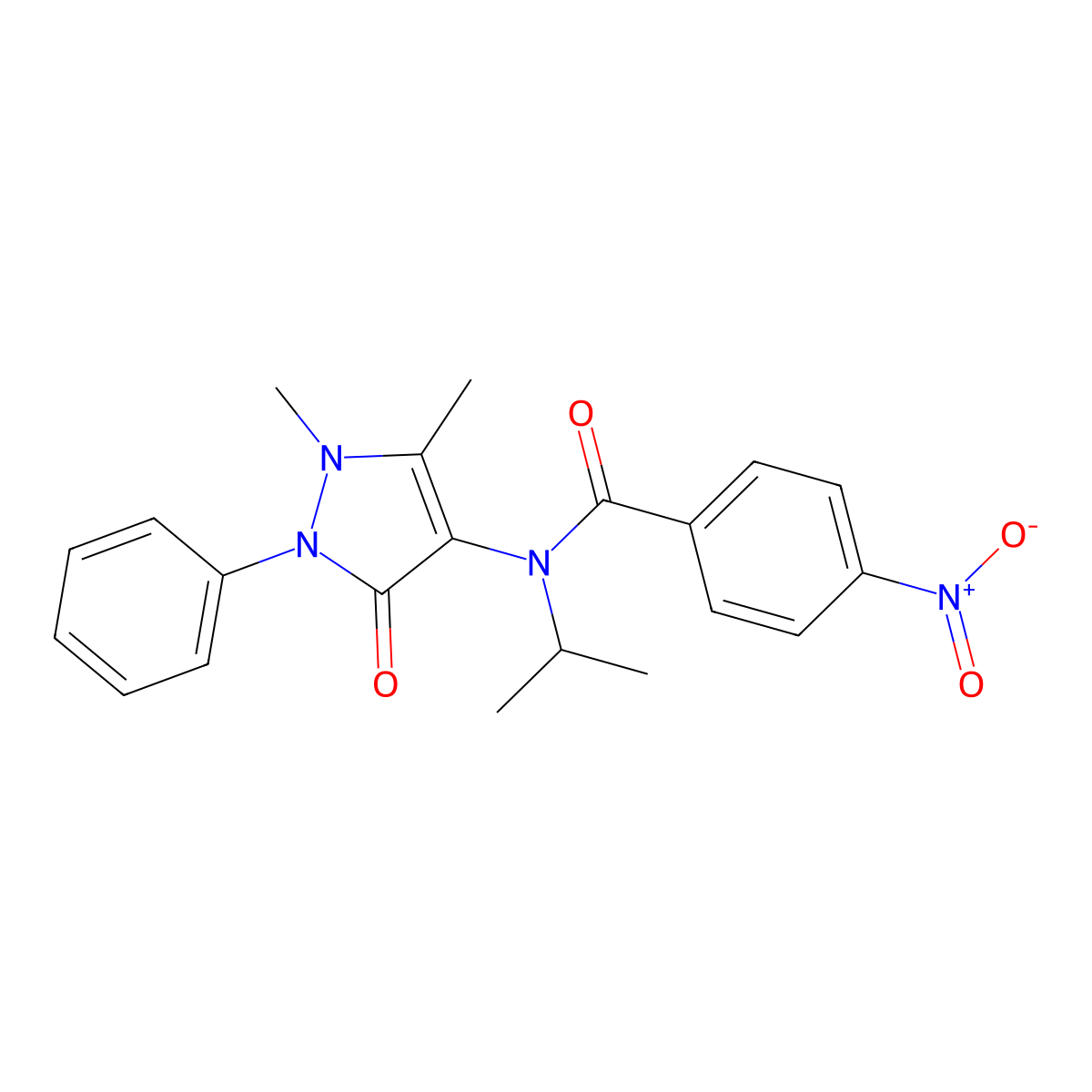 N-(1,5-Dimethyl-3-oxo-2-phenyl-pyrazol-4-YL)-4-nitro-N-propan-2-YL-benzamide molecular structure, CAS 5550-99-2