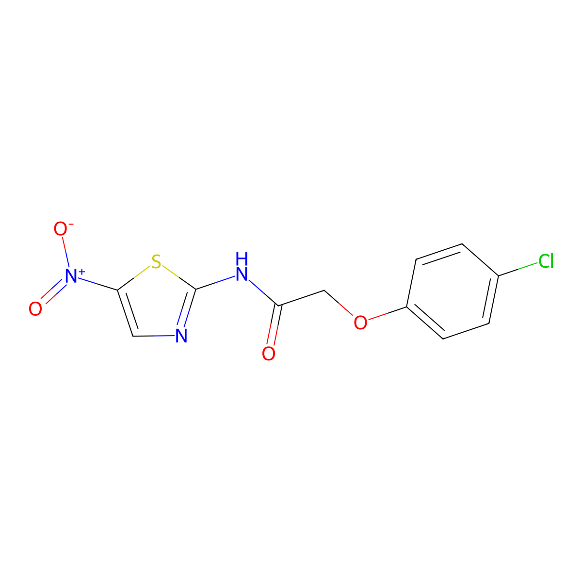 2-(4-chlorophenoxy)-N-(5-nitro-2-thiazolyl)acetamide molecular structure, CAS 55502-39-1