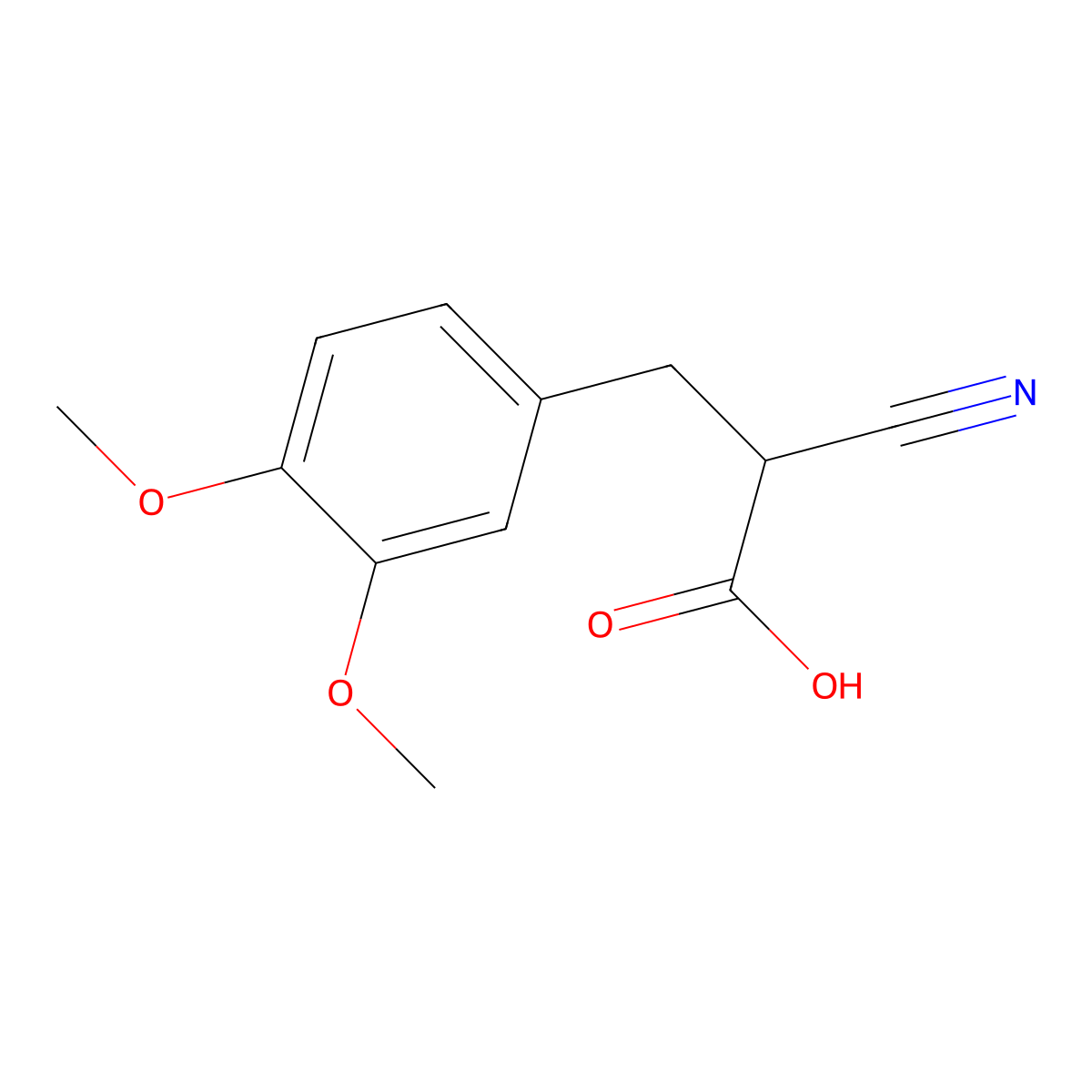 2-Cyano-3-(3,4-dimethoxyphenyl)propanoic acid molecular structure, CAS 55502-61-9