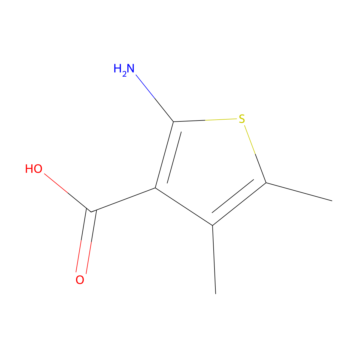 2-Amino-4,5-dimethylthiophene-3-carboxylic acid molecular structure, CAS 55502-96-0