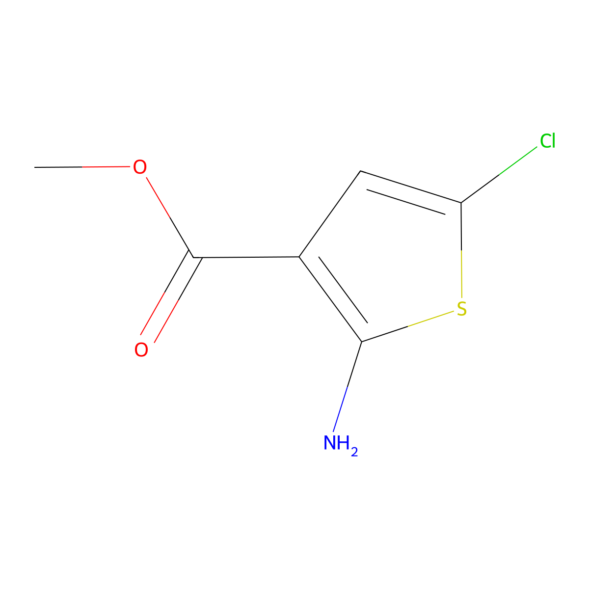 Methyl 2-amino-5-chlorothiophene-3-carboxylate molecular structure, CAS 55503-06-5