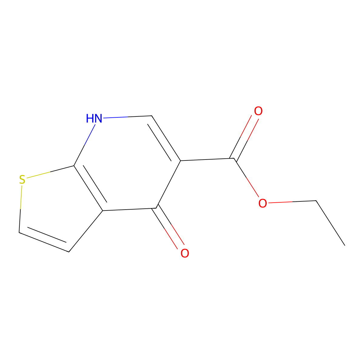 Ethyl 4-hydroxythieno[2,3-b]pyridine-5-carboxylate molecular structure, CAS 55503-31-6