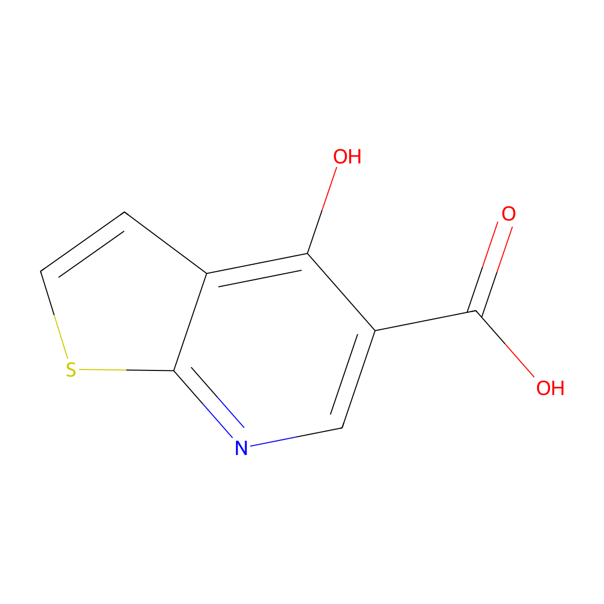 4-Hydroxythieno[2,3-B]pyridine-5-carboxylic acid molecular structure, CAS 55503-32-7