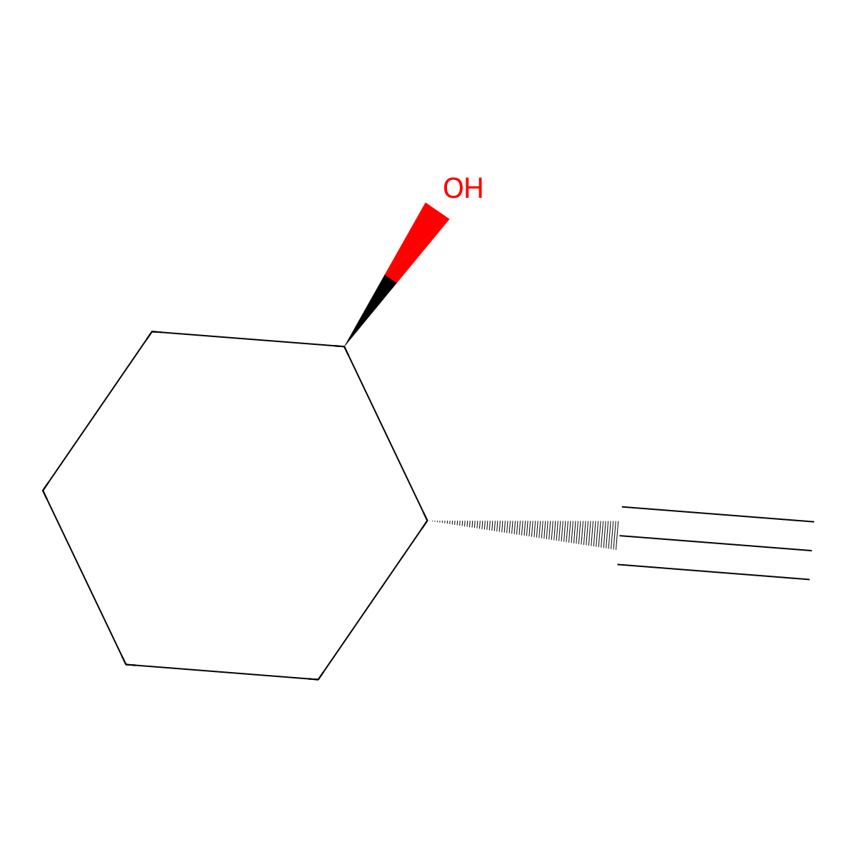 trans-2-Ethynylcyclohexan-1-ol molecular structure, CAS 55506-28-0