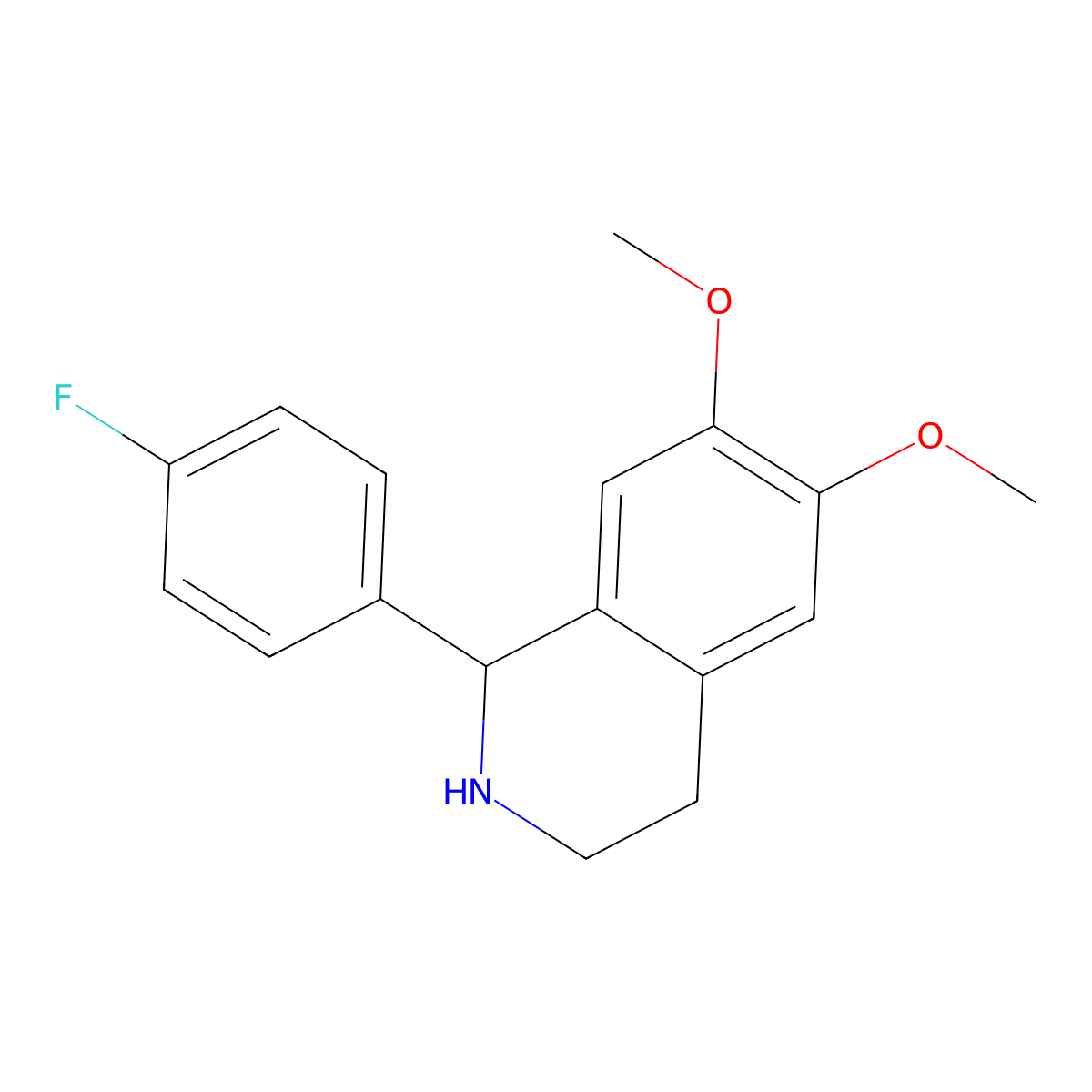 1-(4-Fluorophenyl)-6,7-dimethoxy-1,2,3,4-tetrahydroisoquinoline molecular structure, CAS 55507-14-7