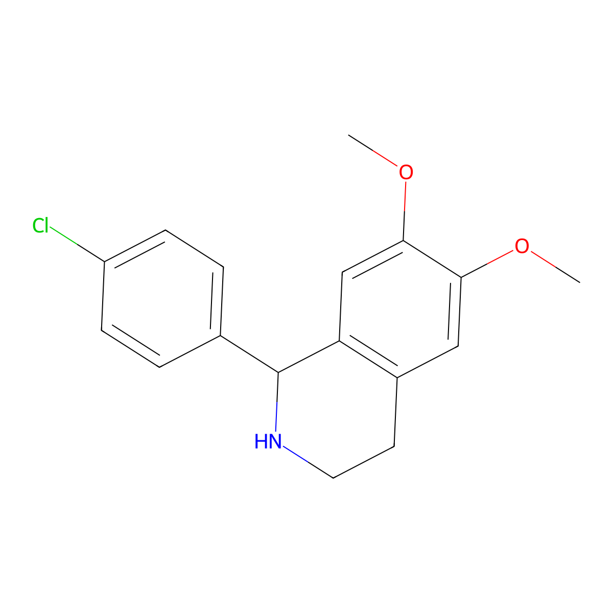 1-(4-Chlorophenyl)-6,7-dimethoxy-1,2,3,4-tetrahydroisoquinoline molecular structure, CAS 55507-15-8