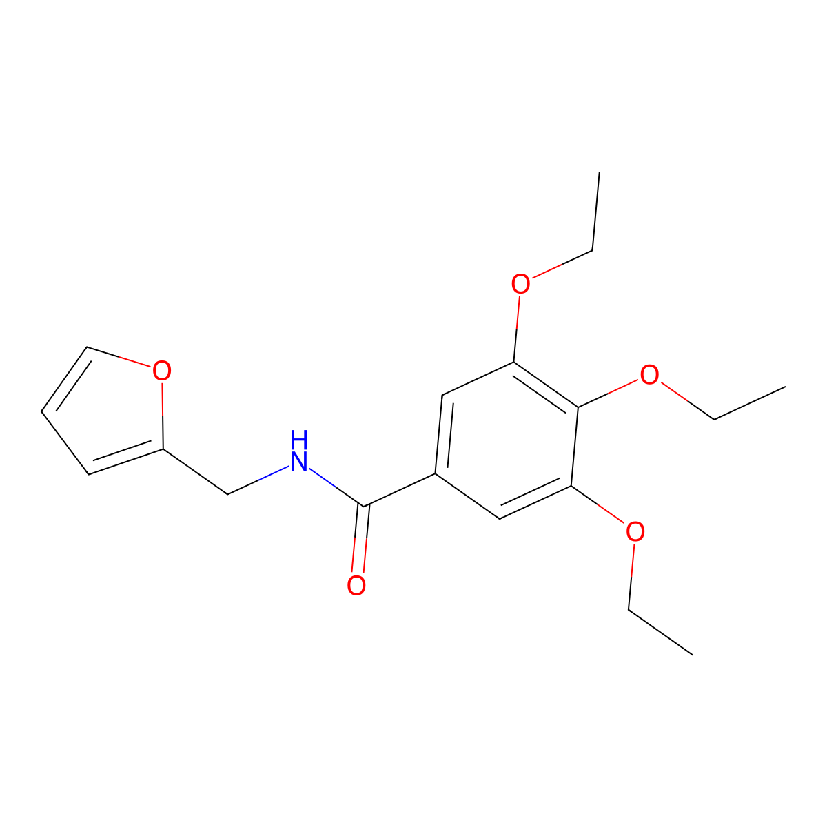 3,4,5-triethoxy-N-(2-furylmethyl)benzamide molecular structure, CAS 5551-02-0