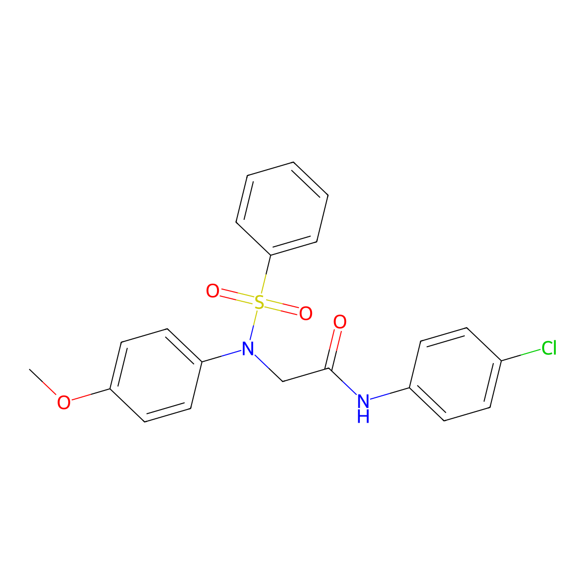 2-[N-(benzenesulfonyl)-4-methoxyanilino]-N-(4-chlorophenyl)acetamide molecular structure, CAS 5551-64-4