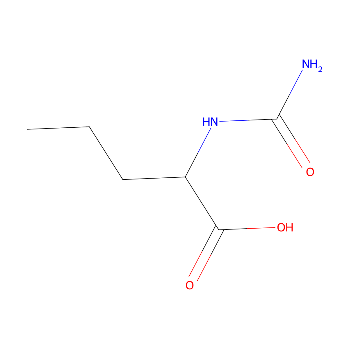 Ureidovaleric acid molecular structure, CAS 55512-99-7