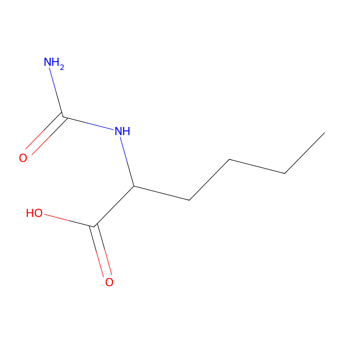 2-(Carbamoylamino)hexanoic acid molecular structure, CAS 55513-00-3