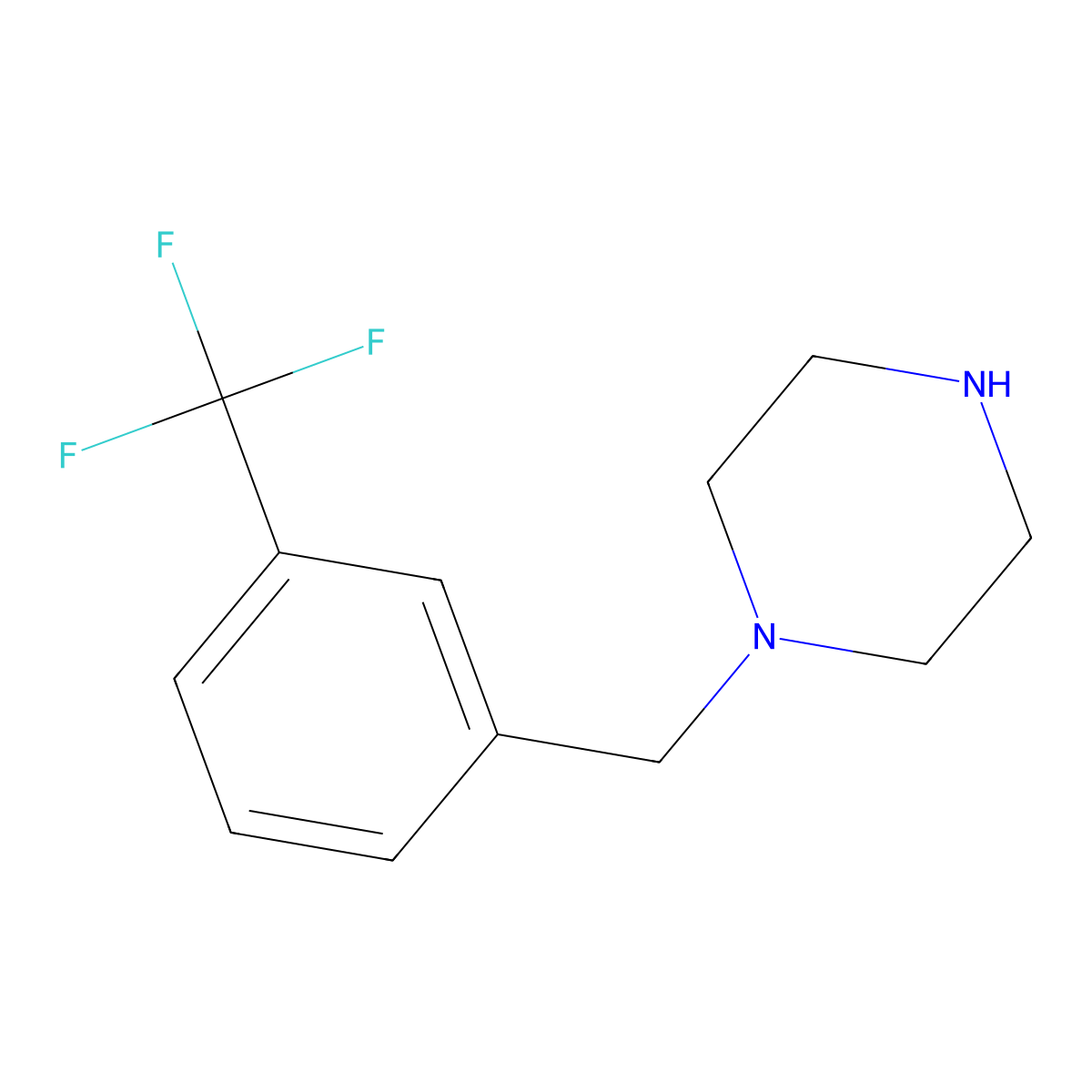 1-(3-(Trifluoromethyl)benzyl)piperazine molecular structure, CAS 55513-16-1