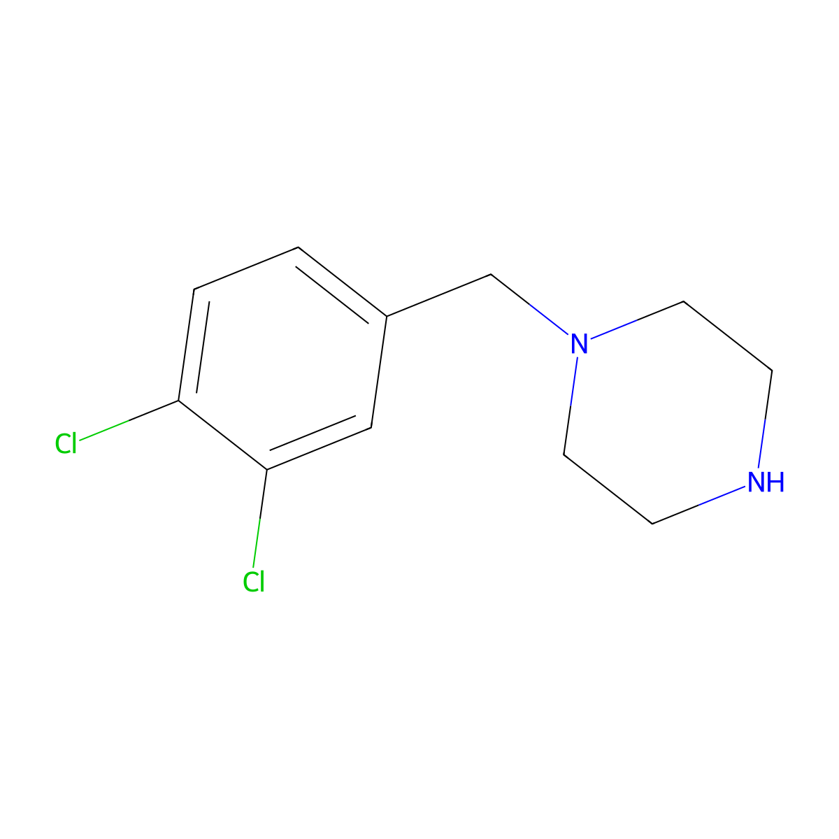 1-(3,4-Dichlorobenzyl)piperazine molecular structure, CAS 55513-17-2