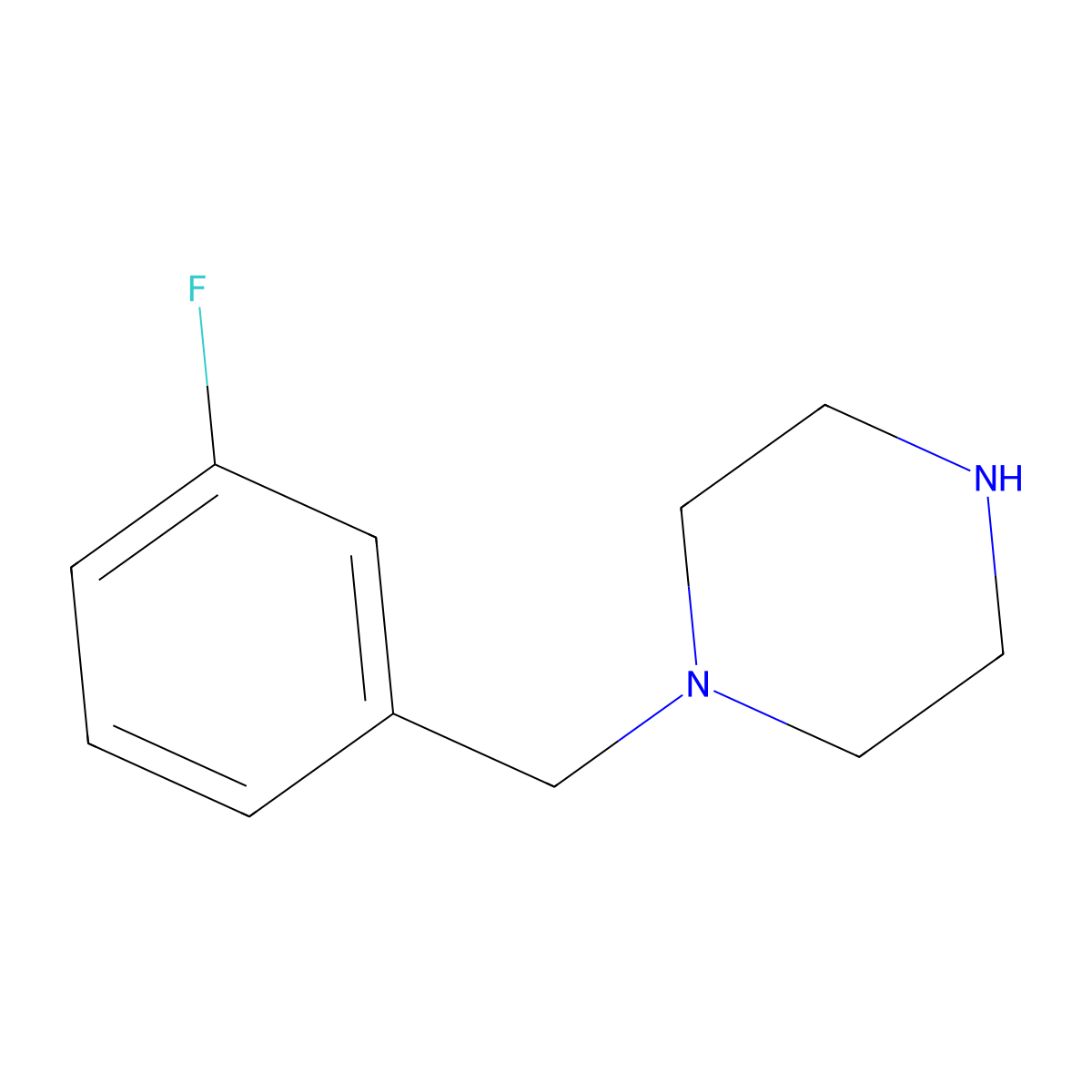 1-(3-Fluorobenzyl)piperazine molecular structure, CAS 55513-19-4