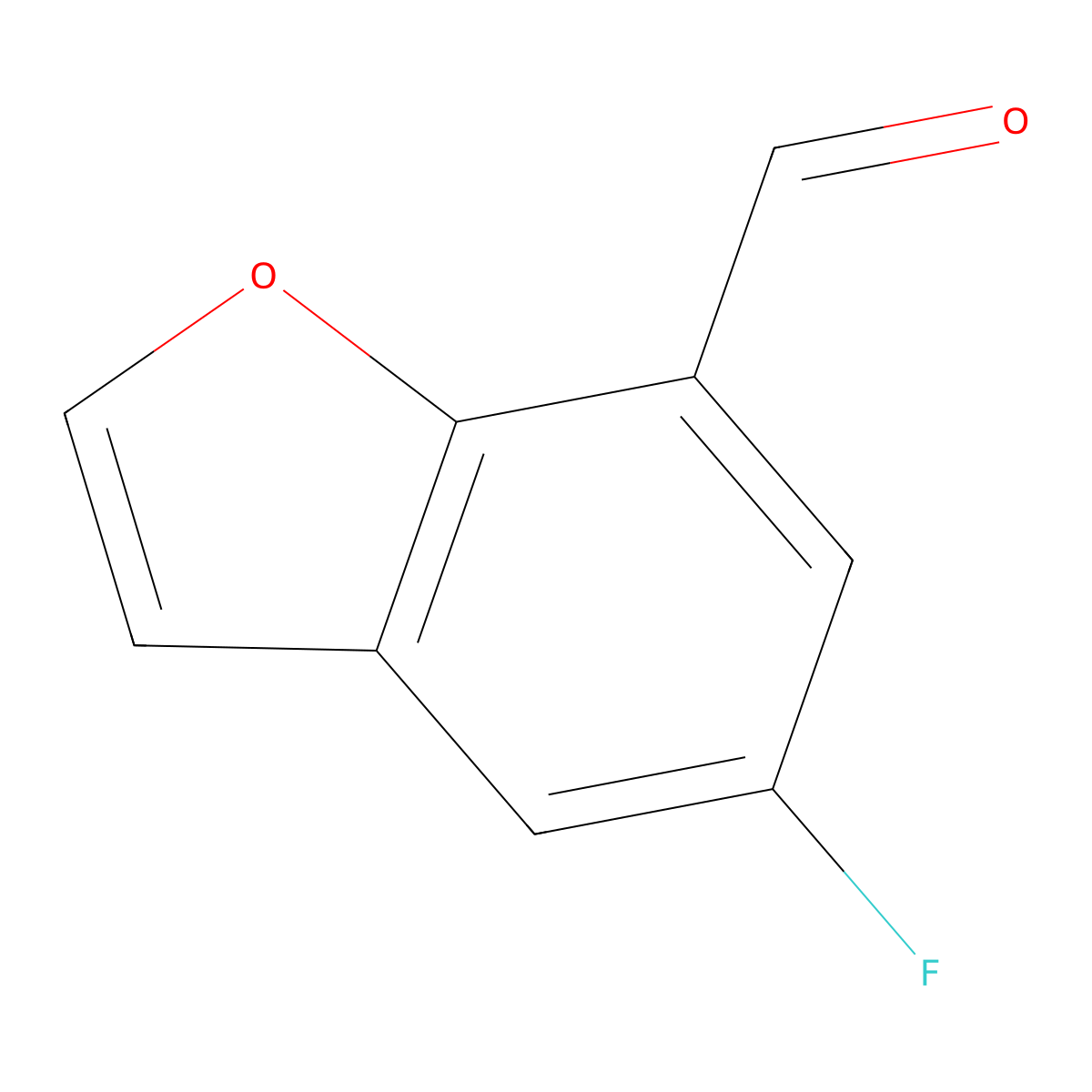 5-Fluoro-7-benzofurancarboxaldehyde molecular structure, CAS 555155-08-3