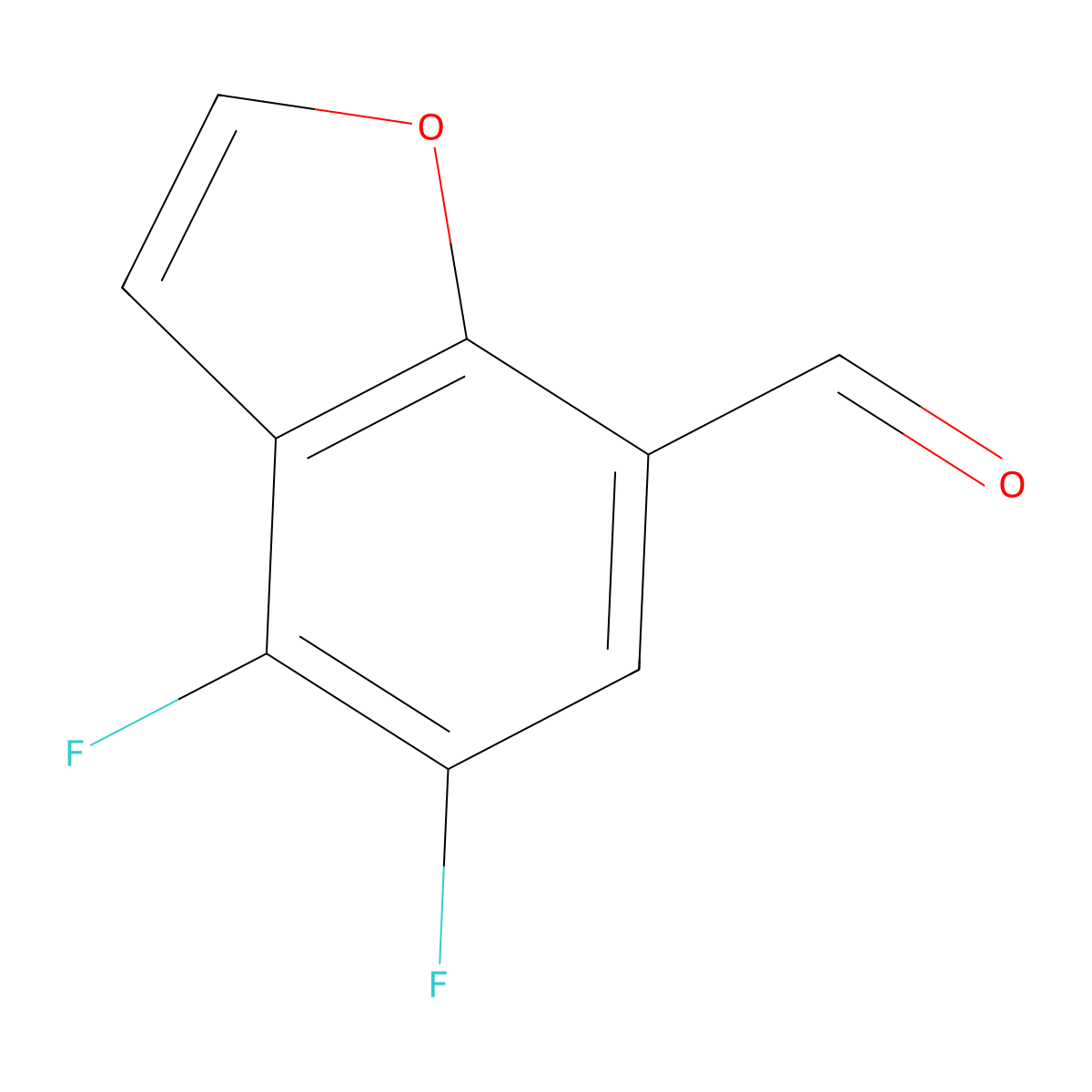 4,5-Difluorobenzofuran-7-carbaldehyde molecular structure, CAS 555155-10-7
