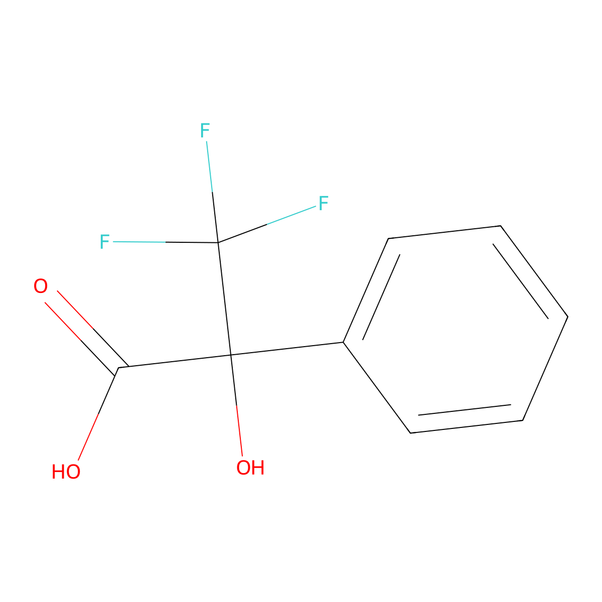 3,3,3-Trifluoro-2-hydroxy-2-phenylpropanoic acid molecular structure, CAS 55519-22-7