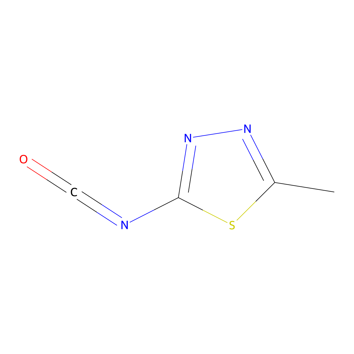 2-Isocyanato-5-methyl-1,3,4-thiadiazole molecular structure, CAS 55519-79-4