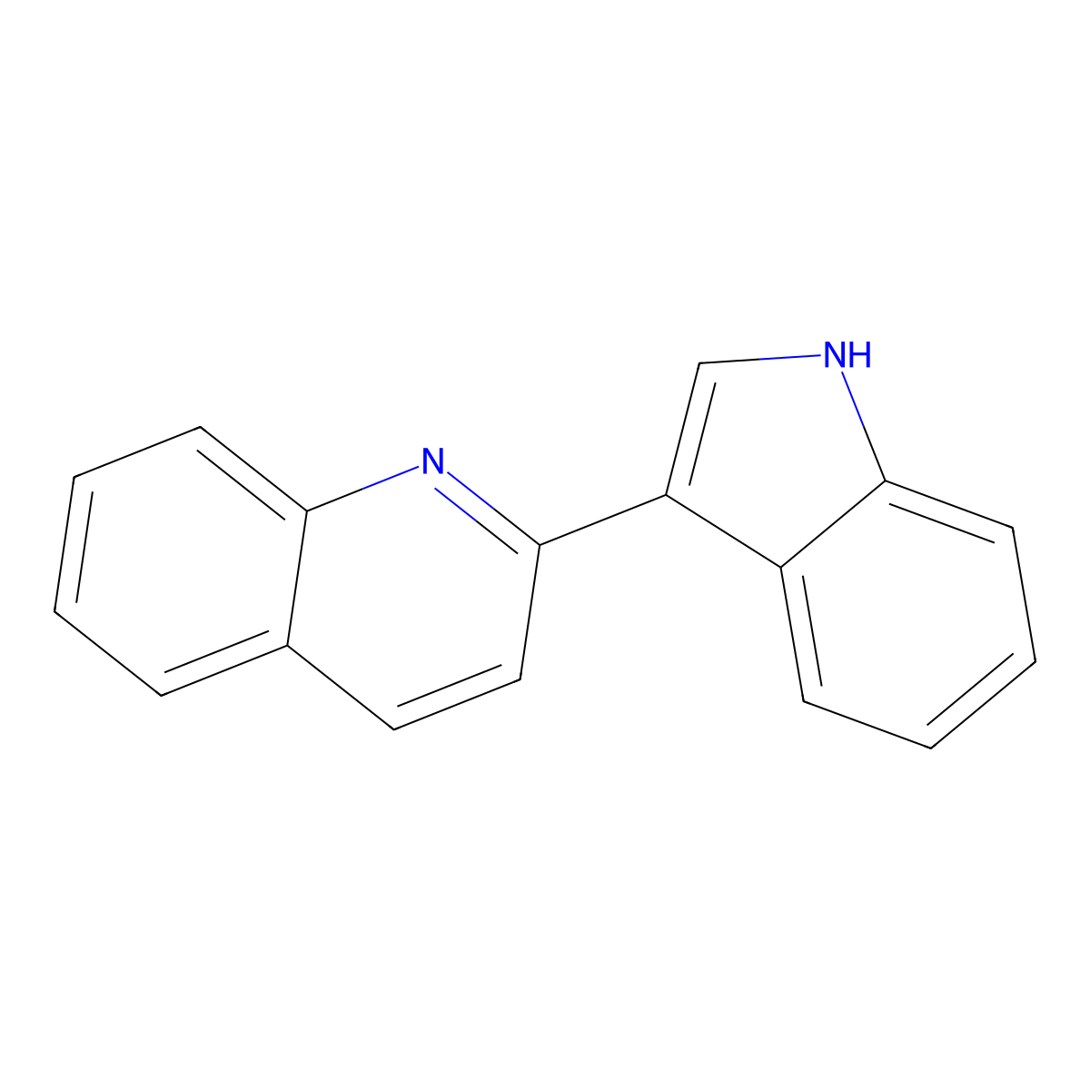 2-(1H-indol-3-yl)quinoline molecular structure, CAS 5552-65-8