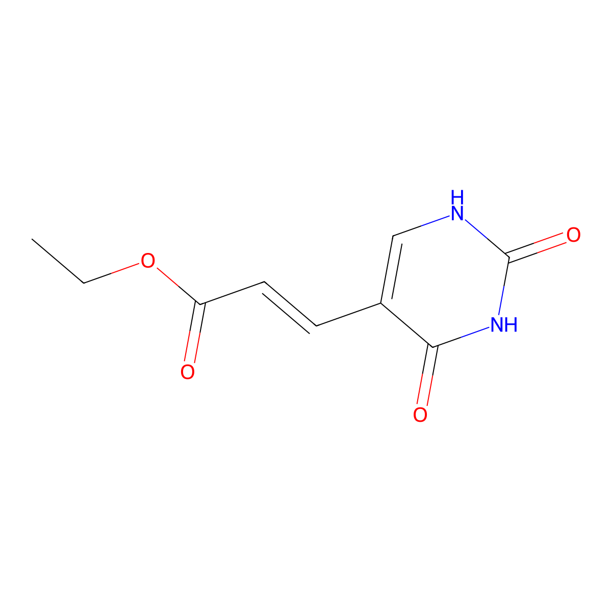 (E)-Ethyl 3-(2,4-dioxo-1,2,3,4-tetrahydropyrimidin-5-YL)acrylate molecular structure, CAS 55520-60-0