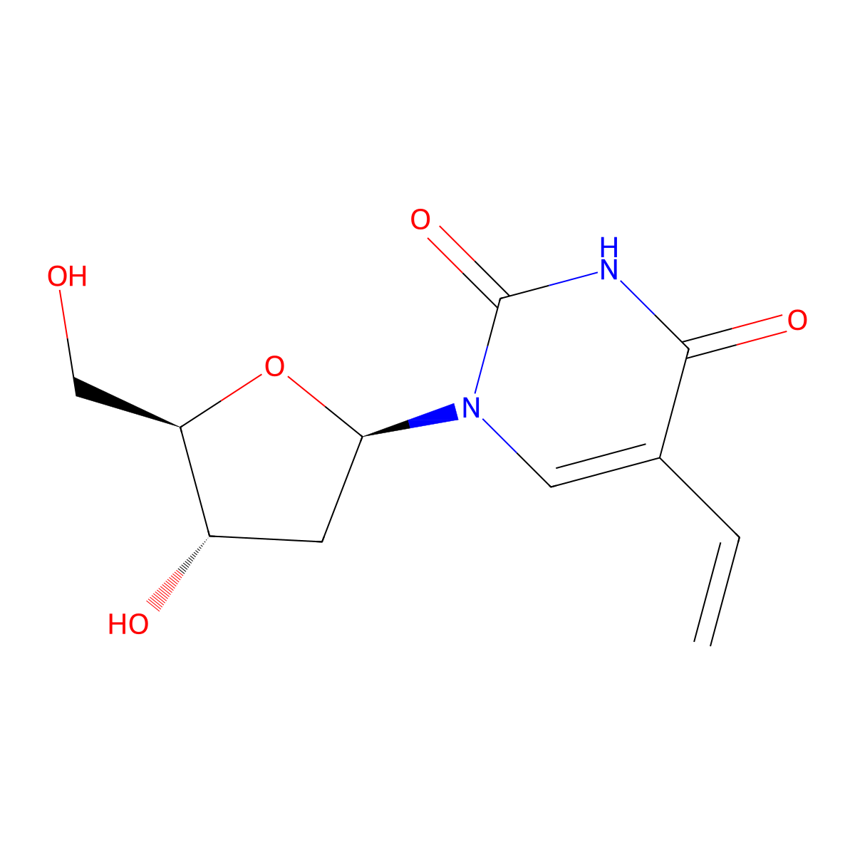 5-Vinyl-2'-deoxyuridine molecular structure, CAS 55520-67-7