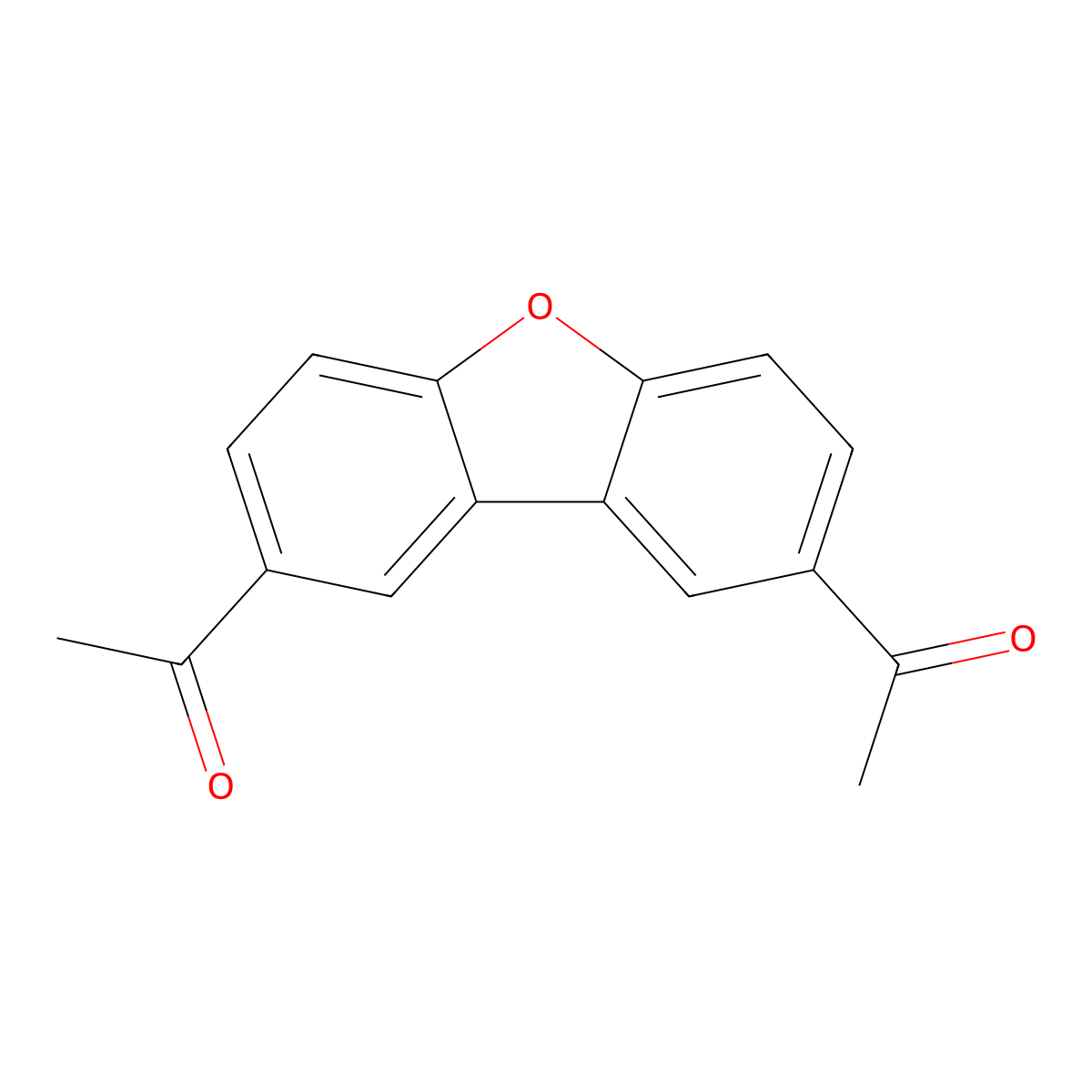 1-(8-Acetyldibenzofuran-2-yl)ethanone molecular structure, CAS 55525-12-7