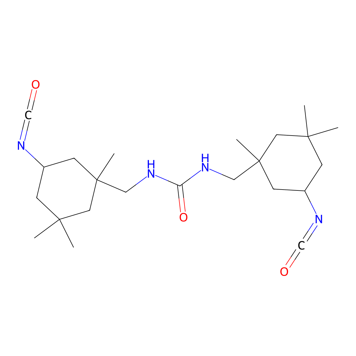 Urea, N,N'-bis((5-isocyanato-1,3,3-trimethylcyclohexyl)methyl)- molecular structure, CAS 55525-54-7