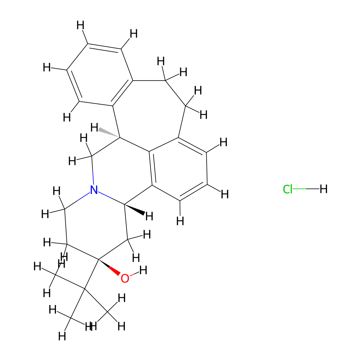 (+)-Butaclamol hydrochloride molecular structure, CAS 55528-07-9