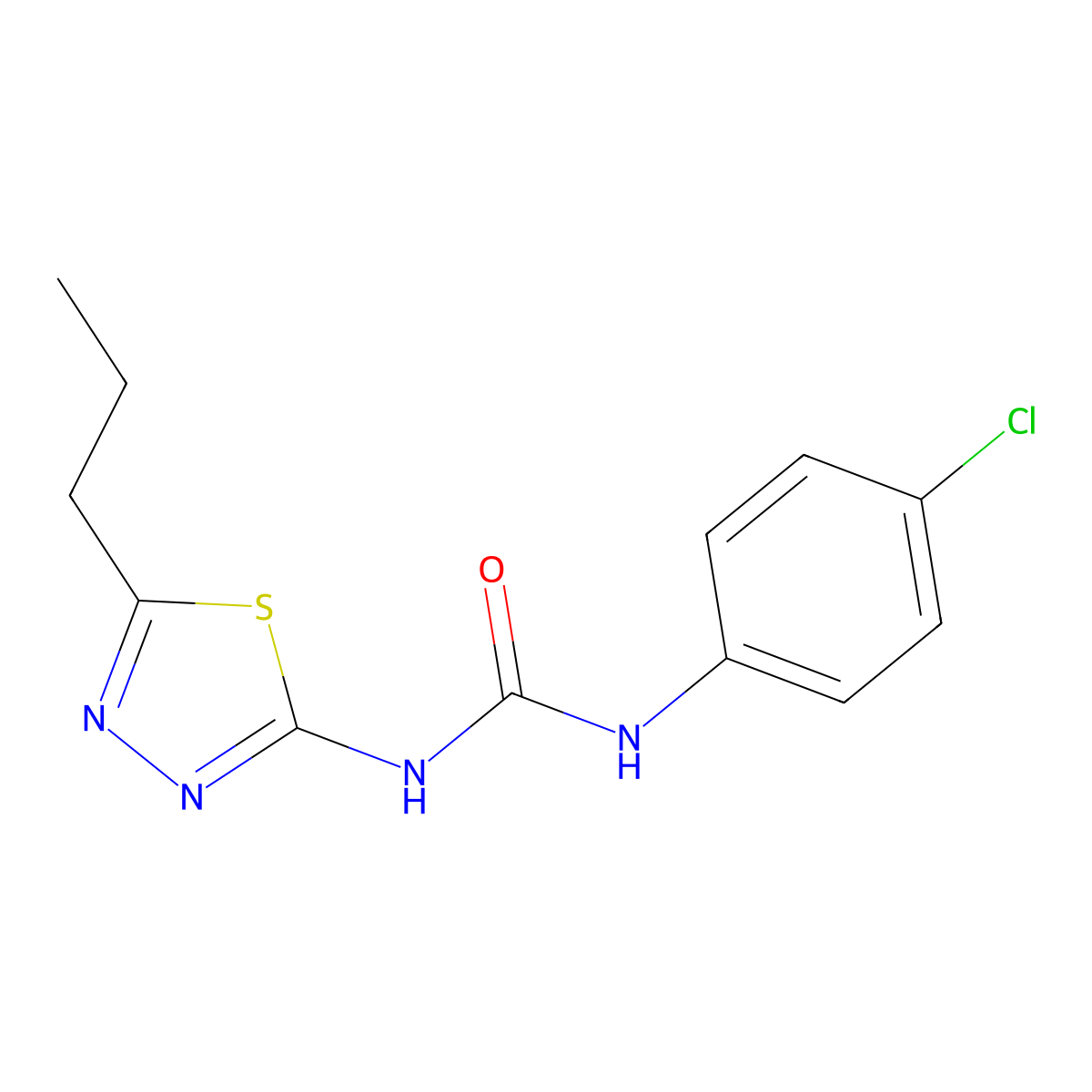 1-(4-Chlorophenyl)-3-(5-propyl-1,3,4-thiadiazol-2-yl)urea molecular structure, CAS 5553-22-0