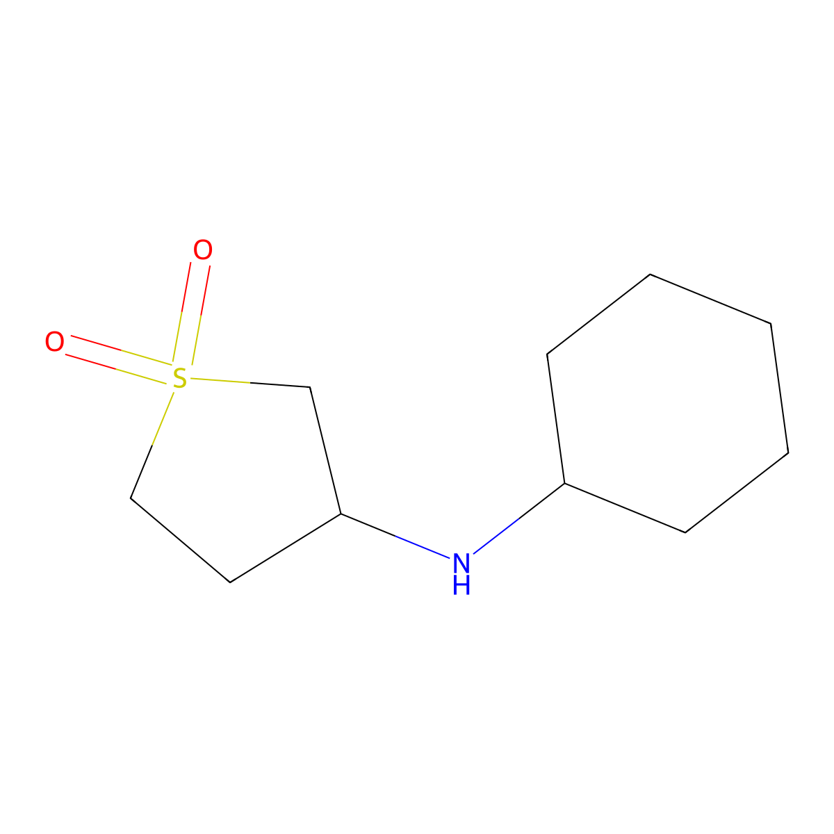 N-cyclohexyltetrahydrothiophen-3-amine 1,1-dioxide molecular structure, CAS 5553-24-2