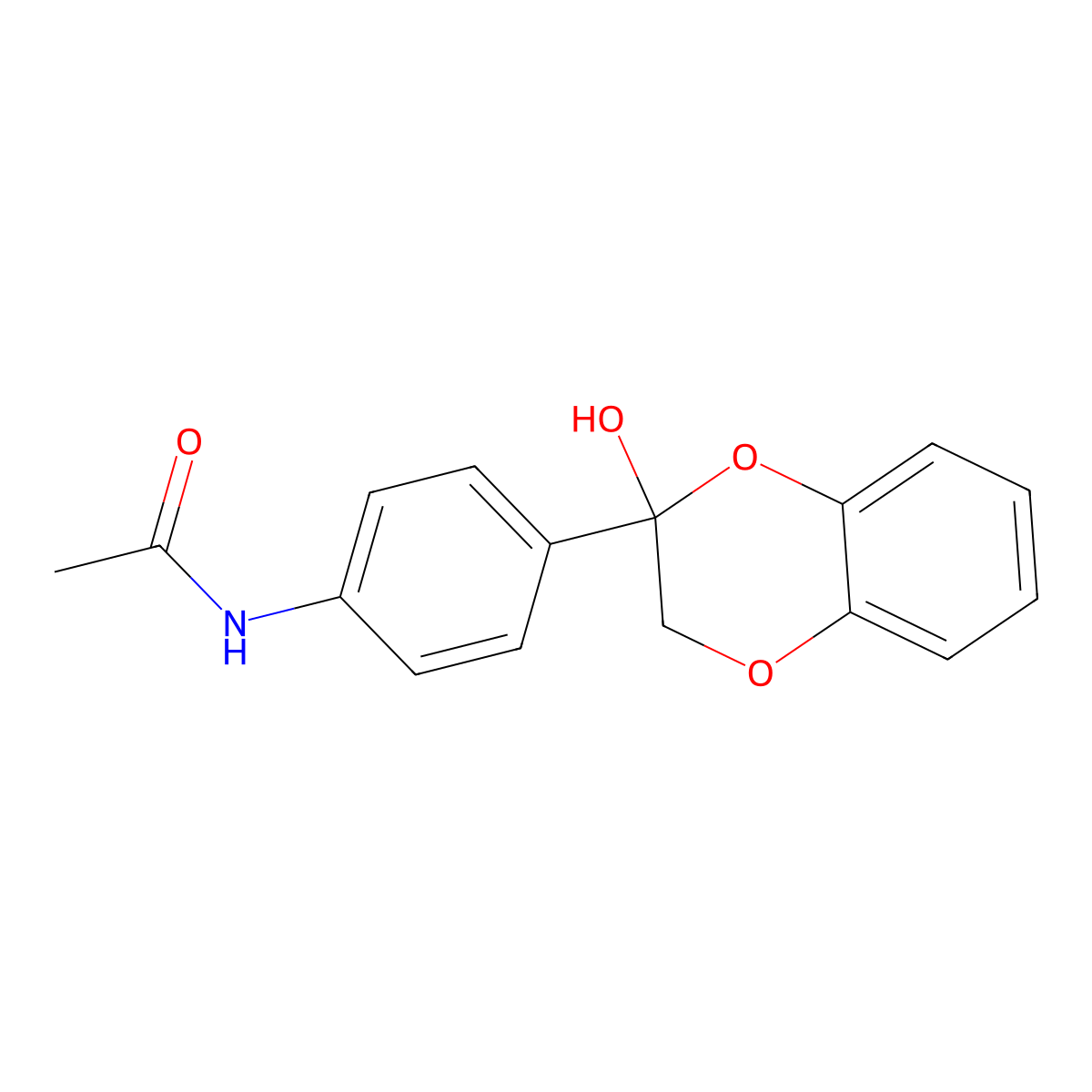N-[4-(3-hydroxy-2H-1,4-benzodioxin-3-yl)phenyl]acetamide molecular structure, CAS 5553-55-9