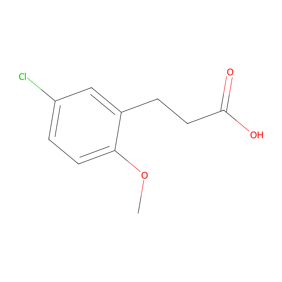 3-(5-Chloro-2-methoxyphenyl)propanoic acid molecular structure, CAS 5553-96-8