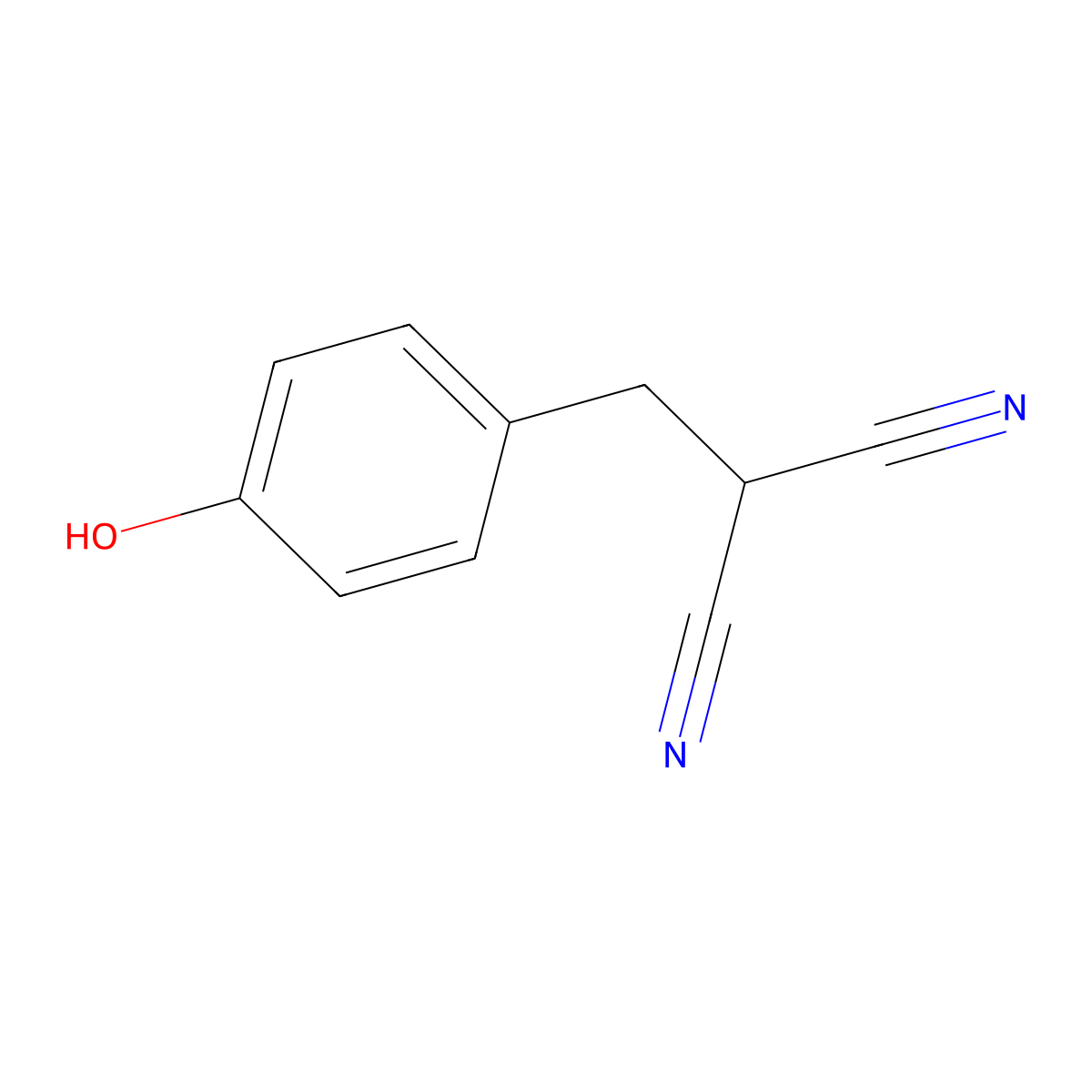 2-[(4-Hydroxyphenyl)methyl]propanedinitrile molecular structure, CAS 5553-97-9