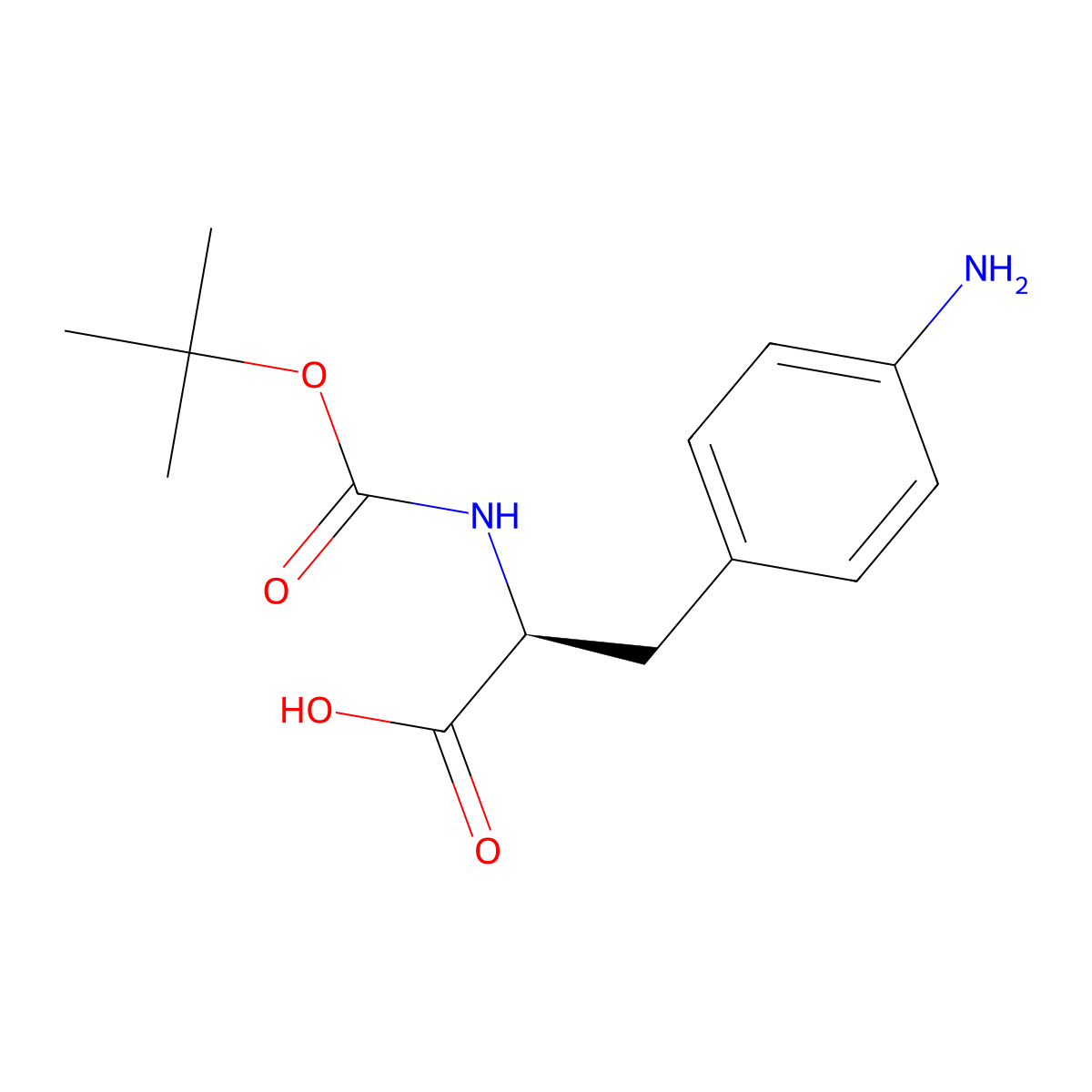 (2S)-3-(4-aminophenyl)-2-{[(tert-butoxy)carbonyl]amino}propanoic acid molecular structure, CAS 55533-24-9