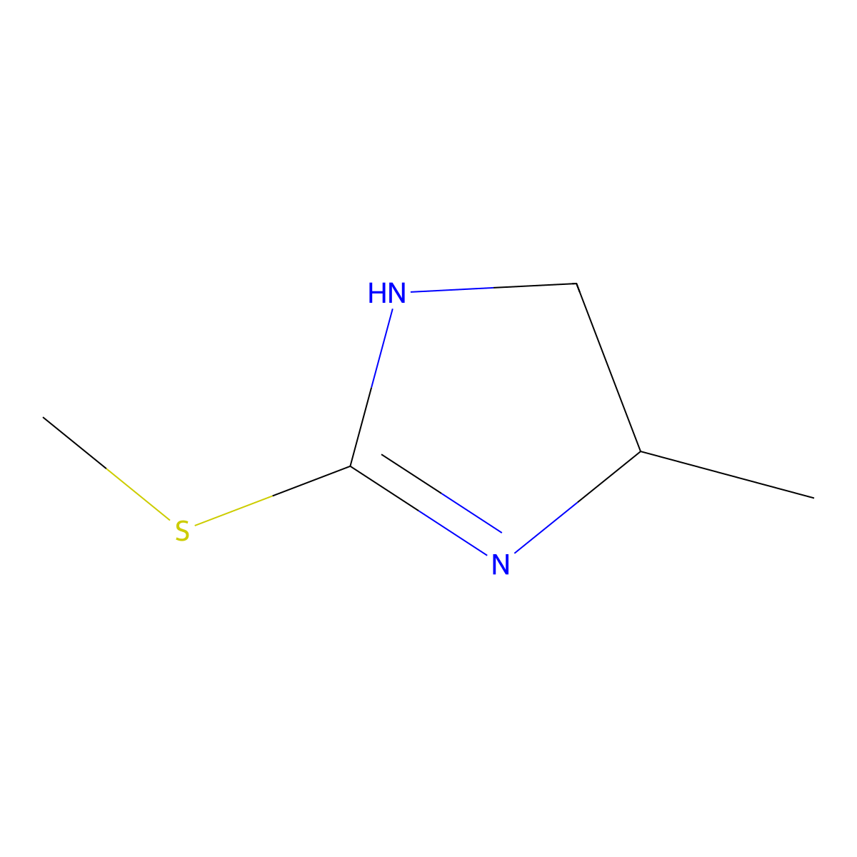 1H-Imidazole, 4,5-dihydro-4-methyl-2-(methylthio)- molecular structure, CAS 55536-61-3
