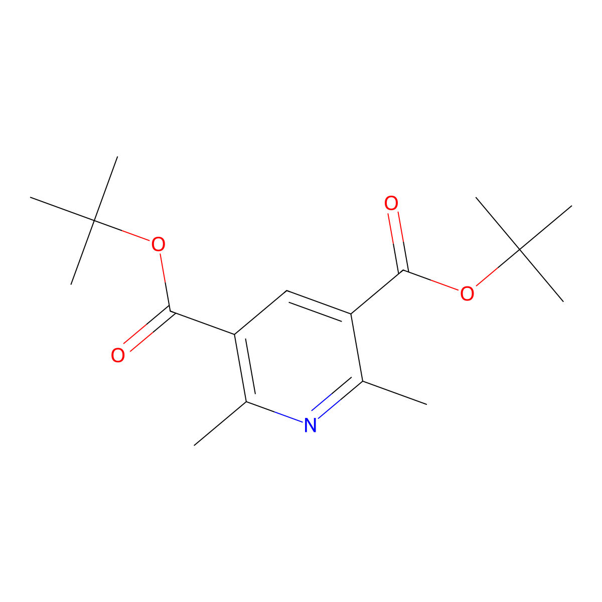 Di-tert-butyl 2,6-dimethylpyridine-3,5-dicarboxylate molecular structure, CAS 55536-75-9