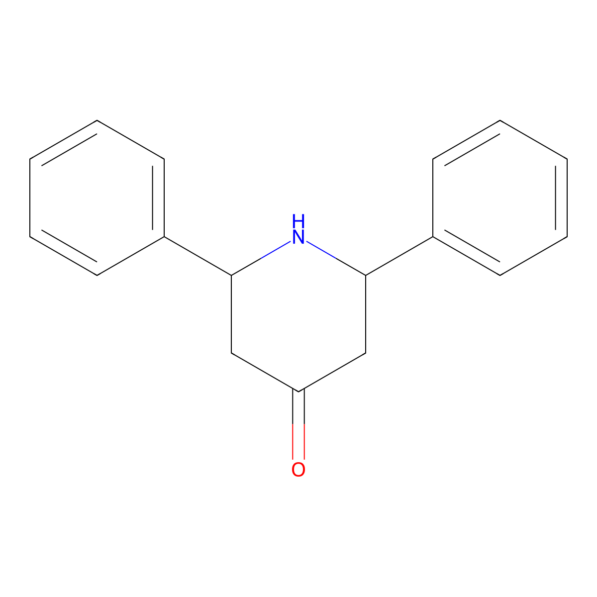 2,6-Di(phenyl)-4-piperidone molecular structure, CAS 5554-55-2