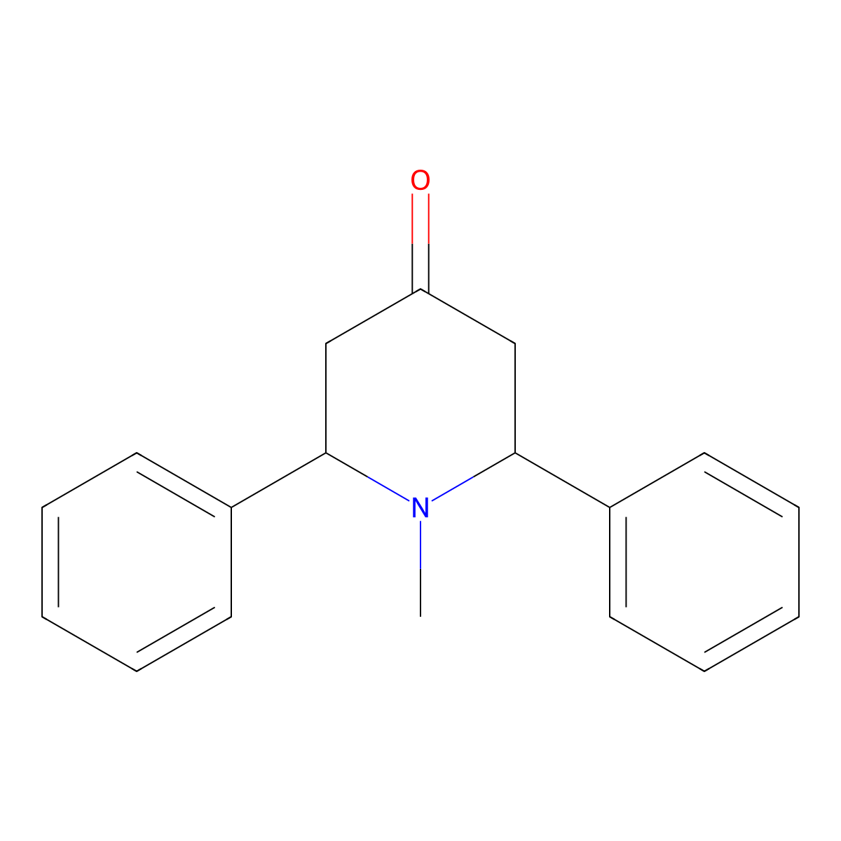 1-Methyl-2,6-diphenylpiperidin-4-one molecular structure, CAS 5554-56-3
