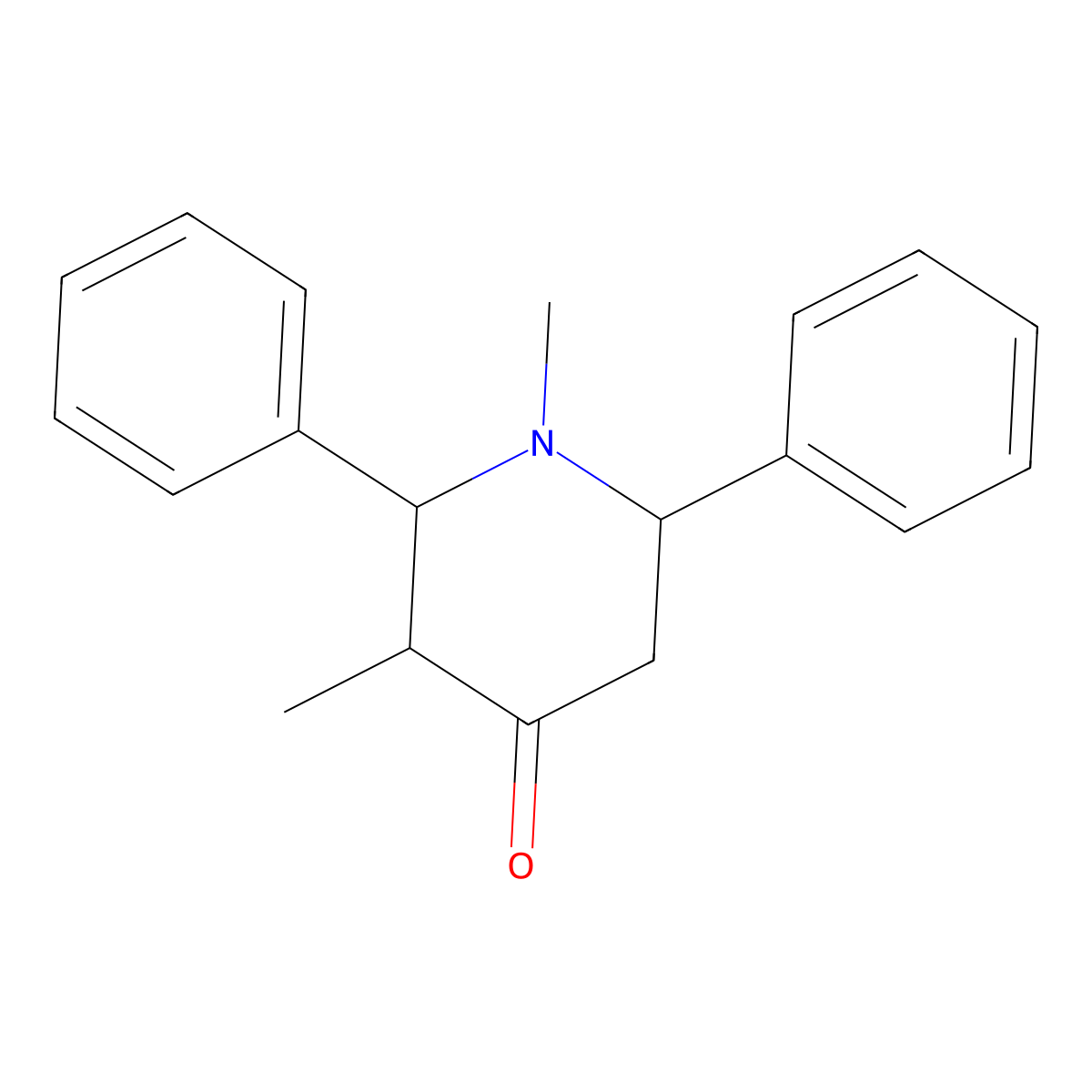 1,3-Dimethyl-2,6-diphenylpiperidin-4-one molecular structure, CAS 5554-58-5