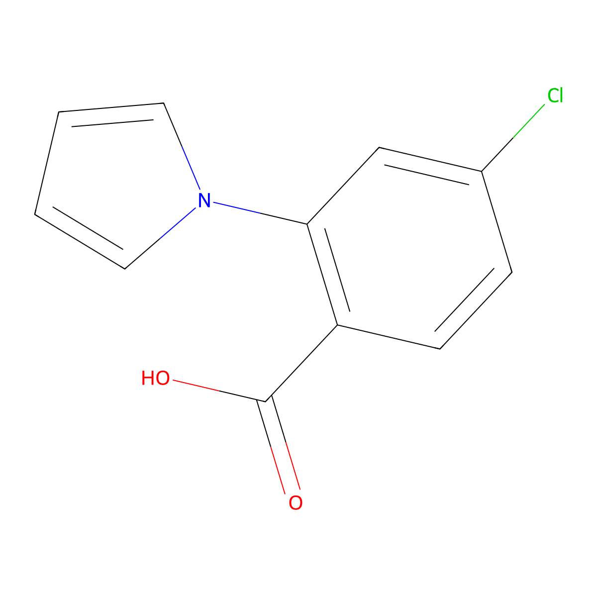 4-chloro-2-(1H-pyrrol-1-yl)benzoic acid molecular structure, CAS 55540-34-6