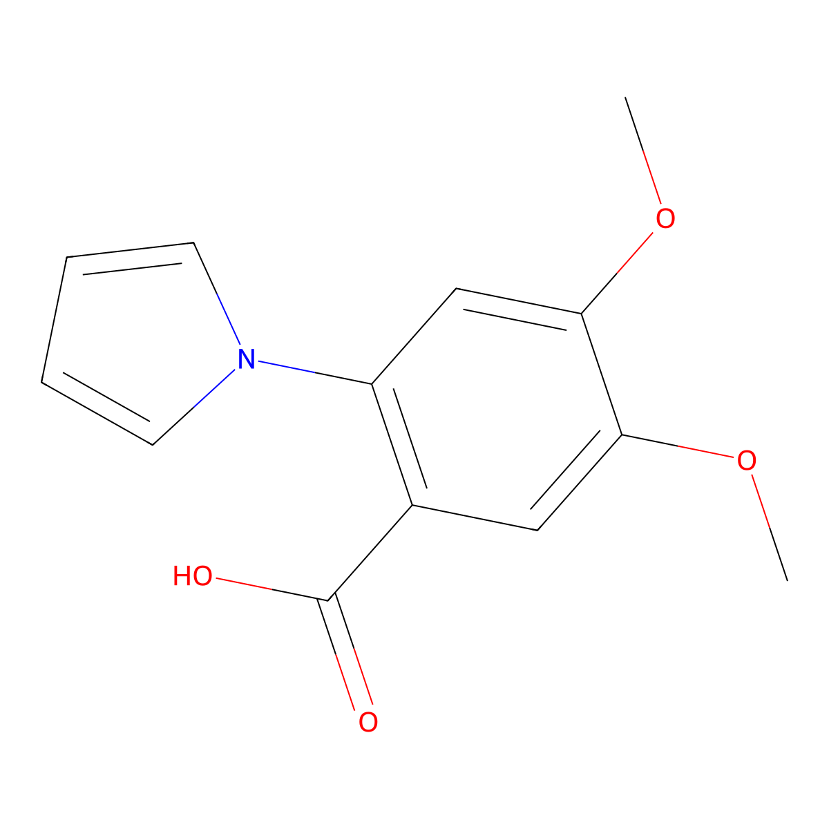 4,5-dimethoxy-2-(1H-pyrrol-1-yl)benzoic acid molecular structure, CAS 55540-38-0