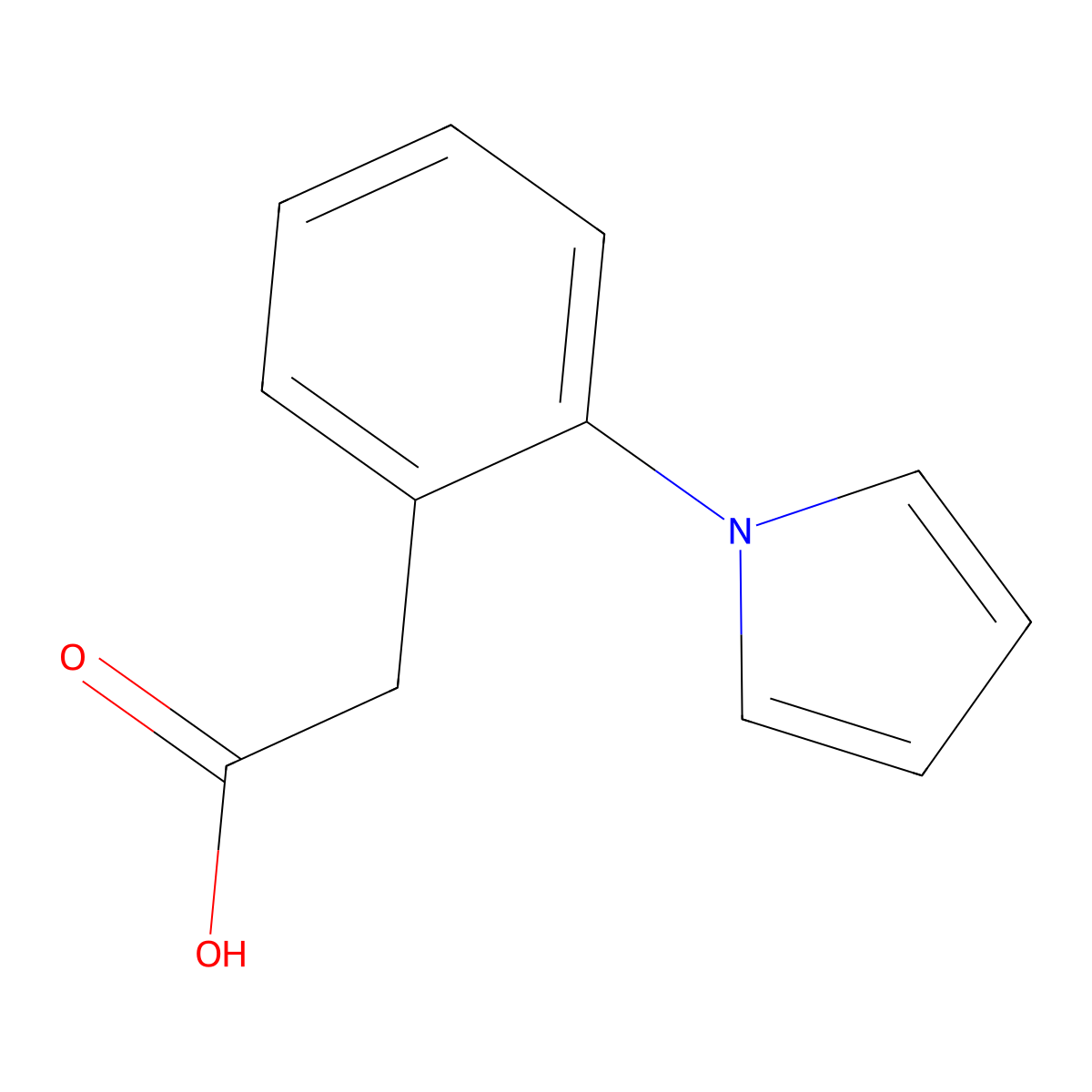 2-(1H-Pyrrol-1-yl)benzeneacetic acid molecular structure, CAS 55540-39-1